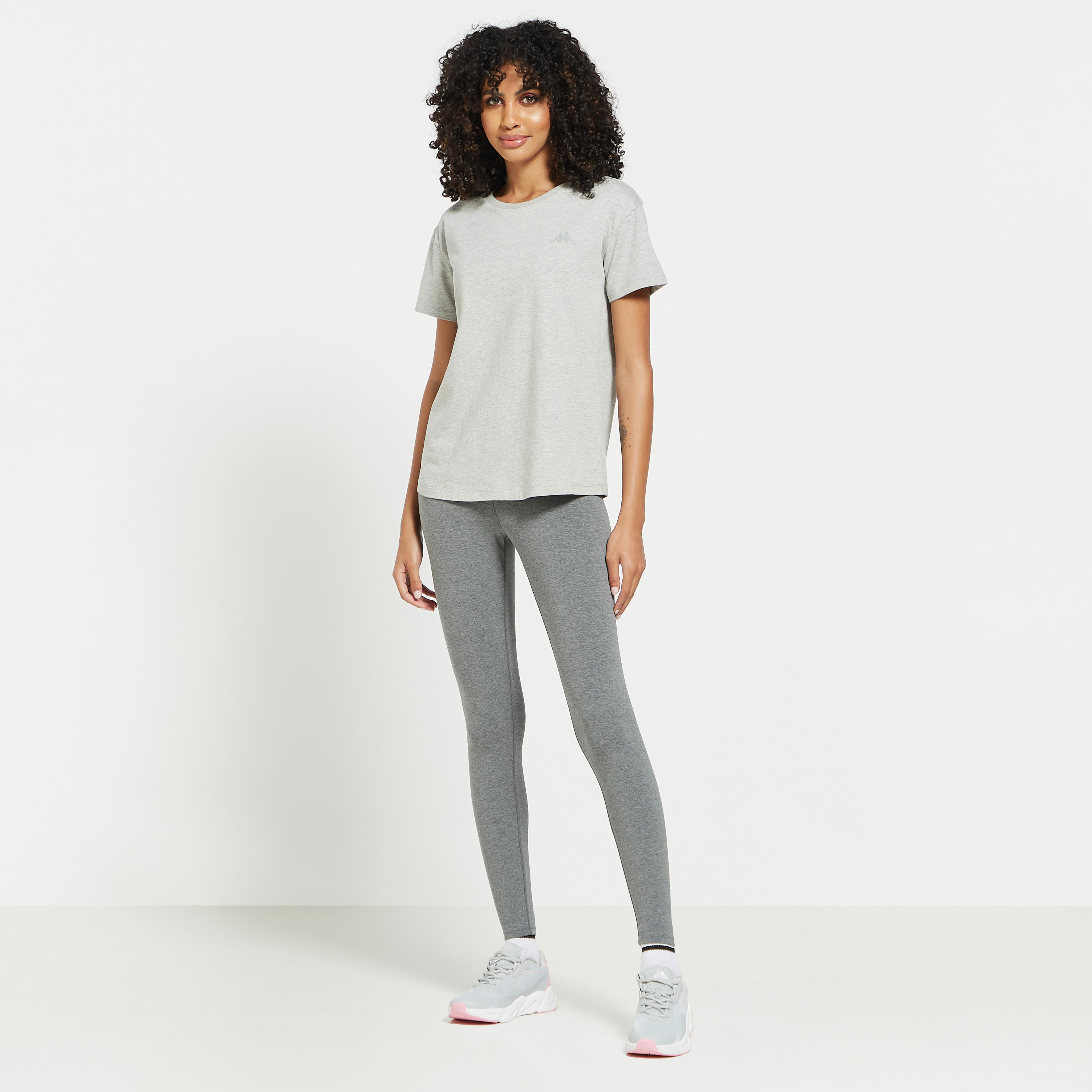 Kappa Solid T-shirt with Round Neck and Short Sleeves-women-clothing-tshirts-image-2