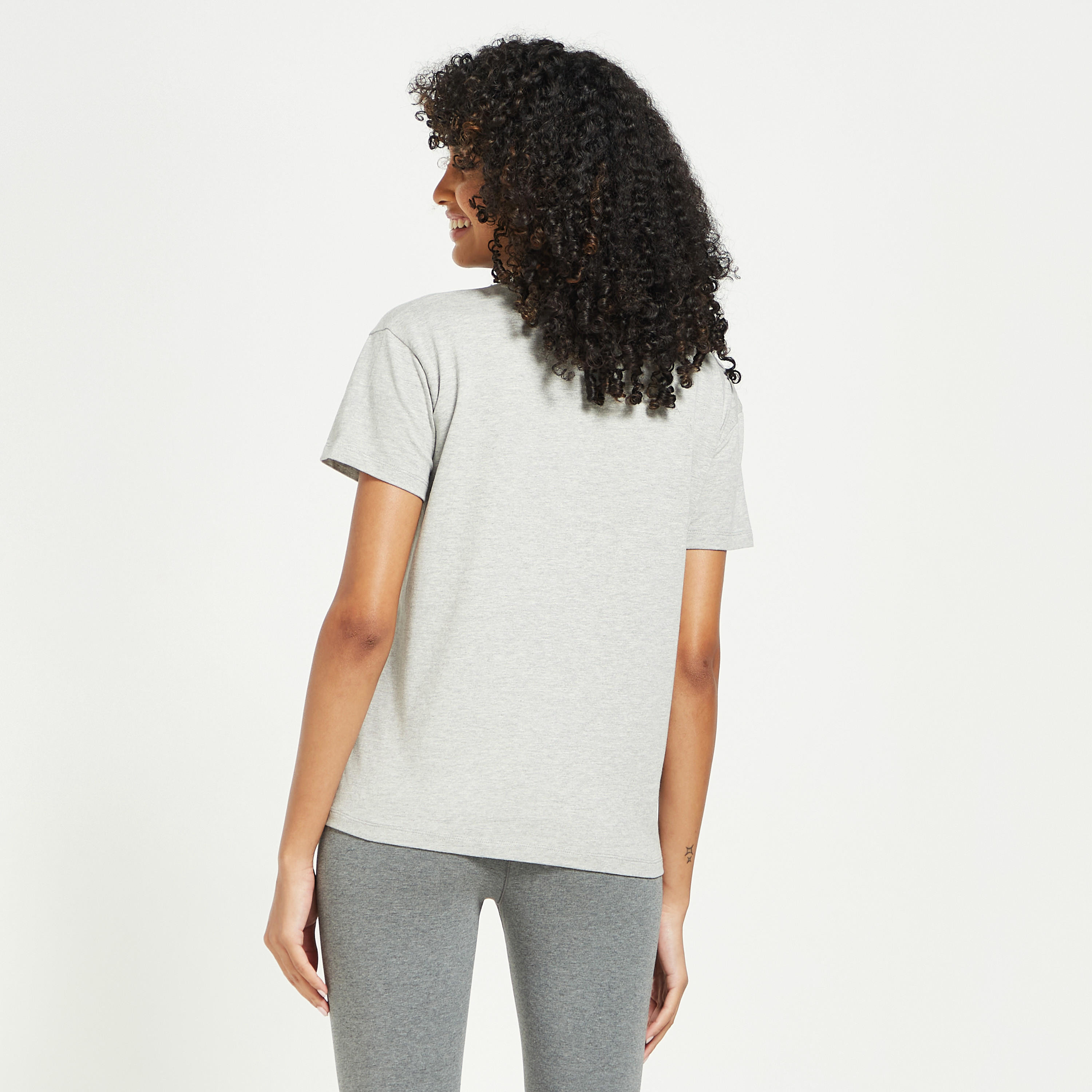 Kappa Solid T-shirt with Round Neck and Short Sleeves-women-clothing-tshirts-image-3