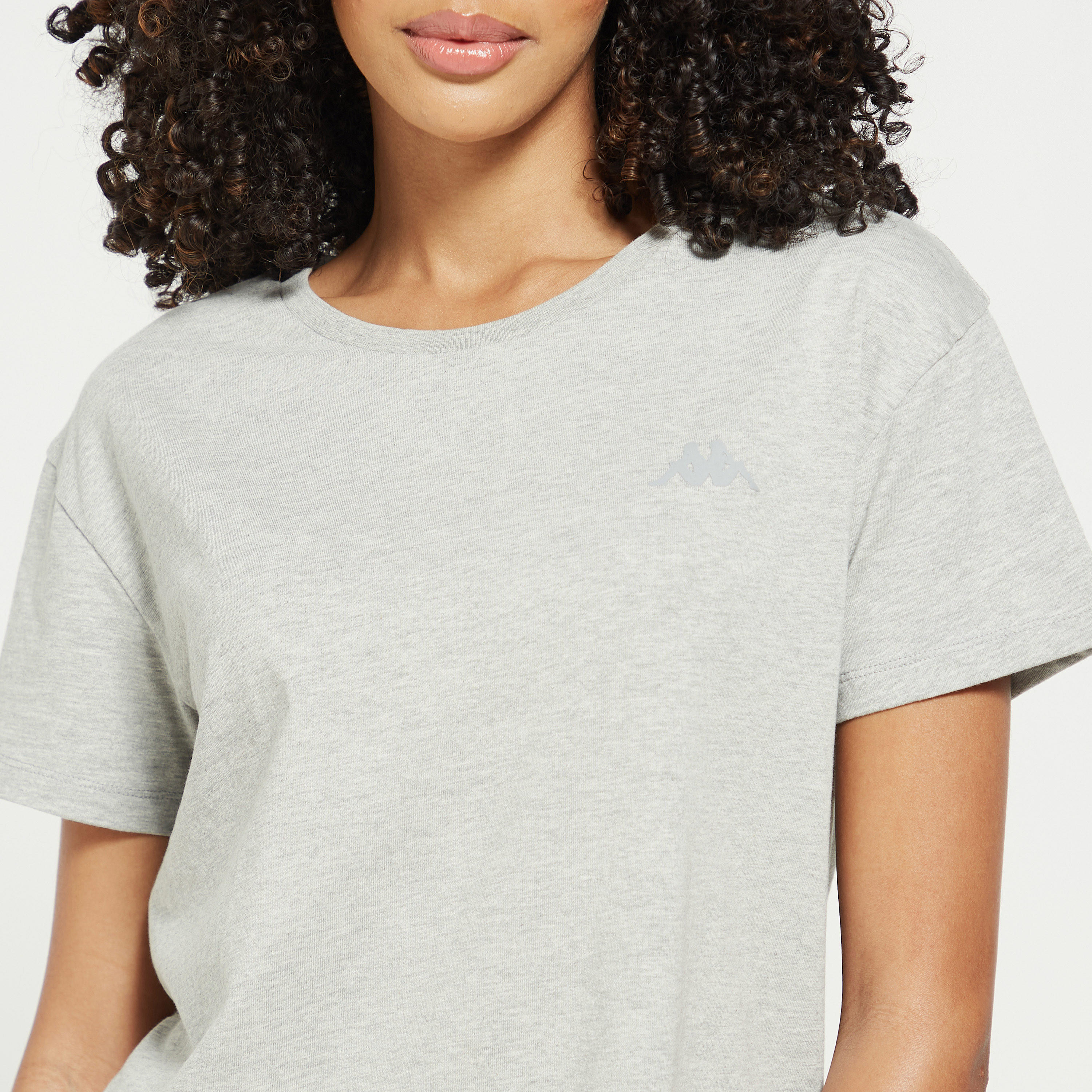 Kappa Solid T-shirt with Round Neck and Short Sleeves-women-clothing-tshirts-image-4