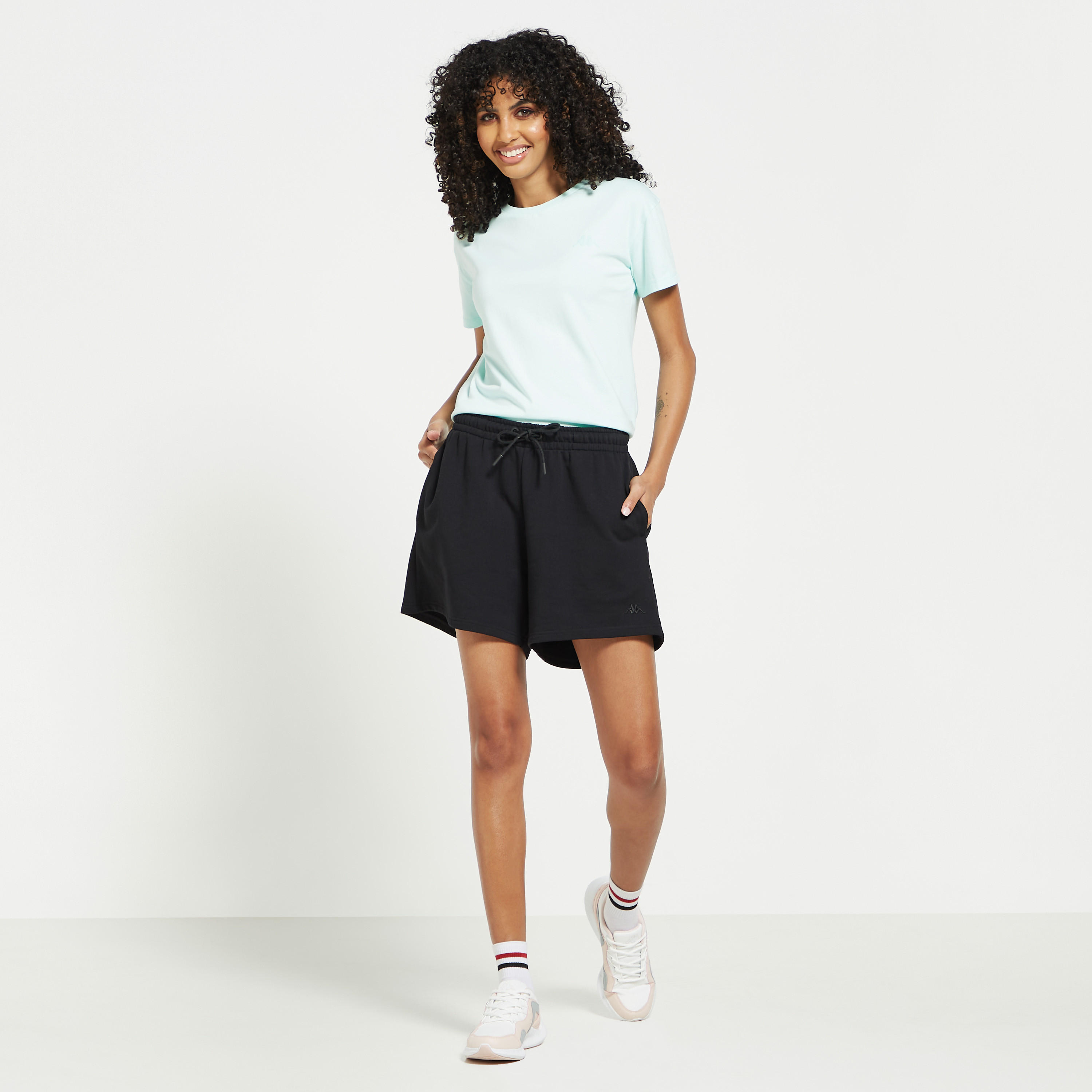 Kappa Solid T-shirt with Round Neck and Short Sleeves-women-clothing-sportswearandactivewear-tshirtsandvests-image-2