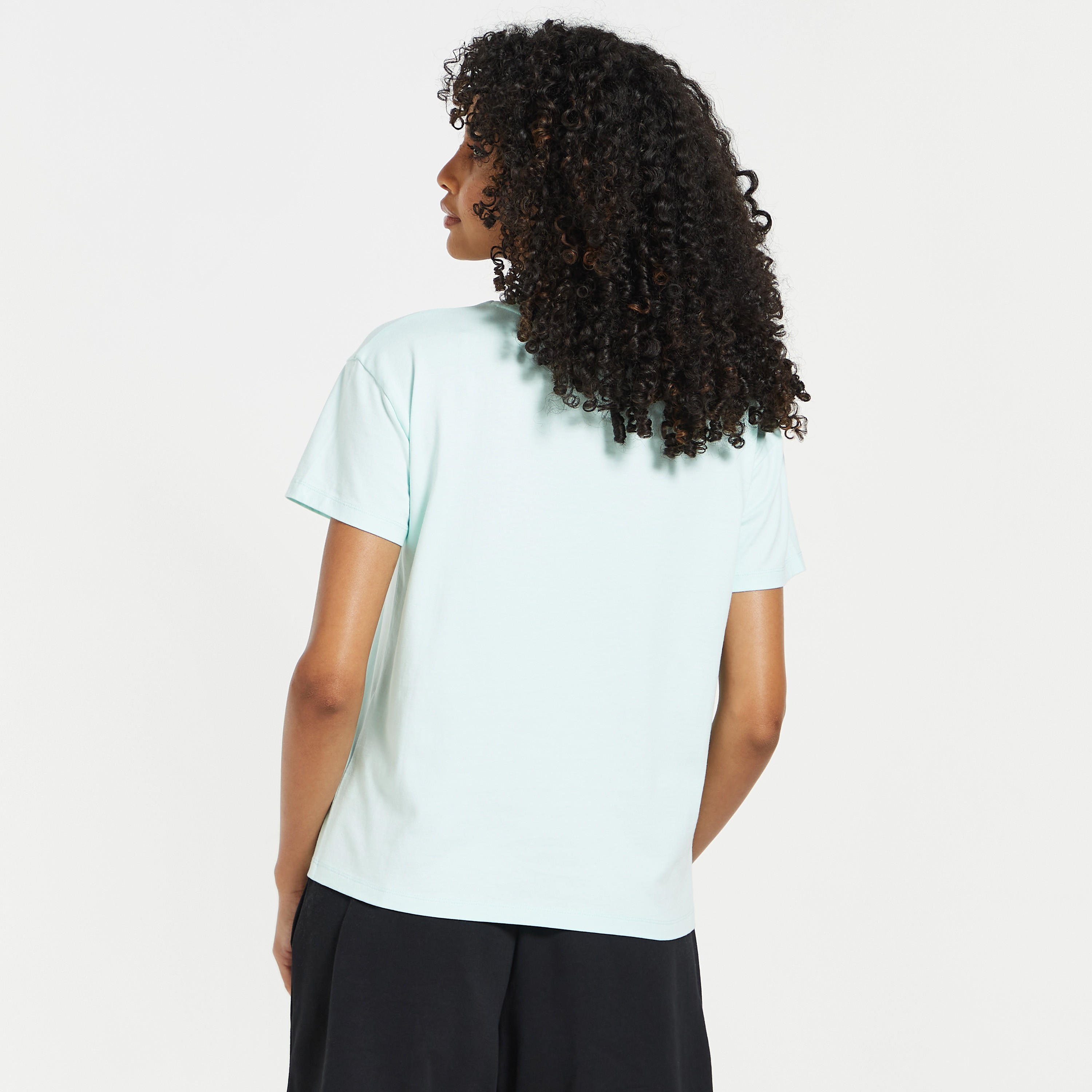 Kappa Solid T-shirt with Round Neck and Short Sleeves-women-clothing-sportswearandactivewear-tshirtsandvests-image-3
