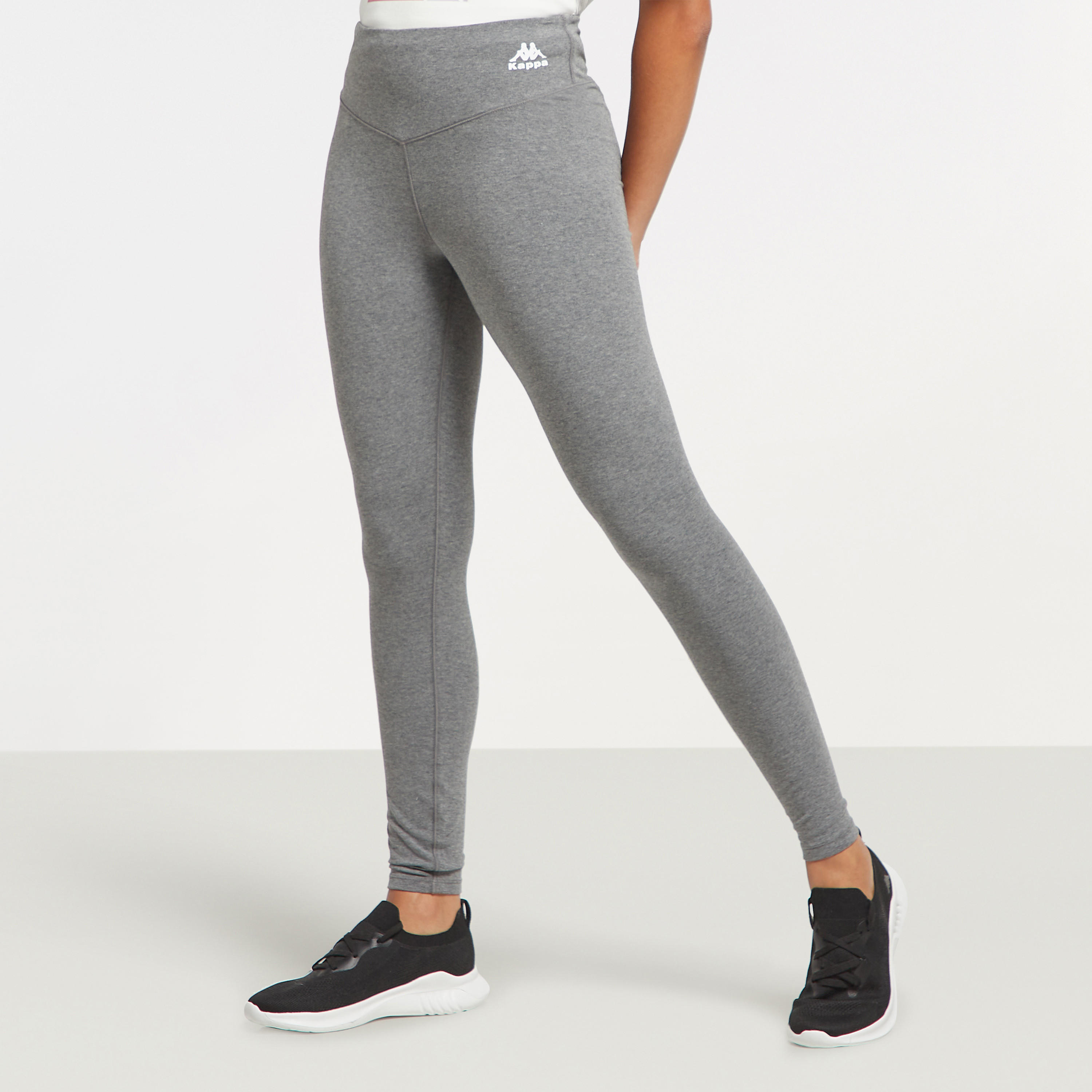 بنطلون ليقنز سادة بخصر مطاطي من كابا-women-clothing-bottoms-leggings-image-1