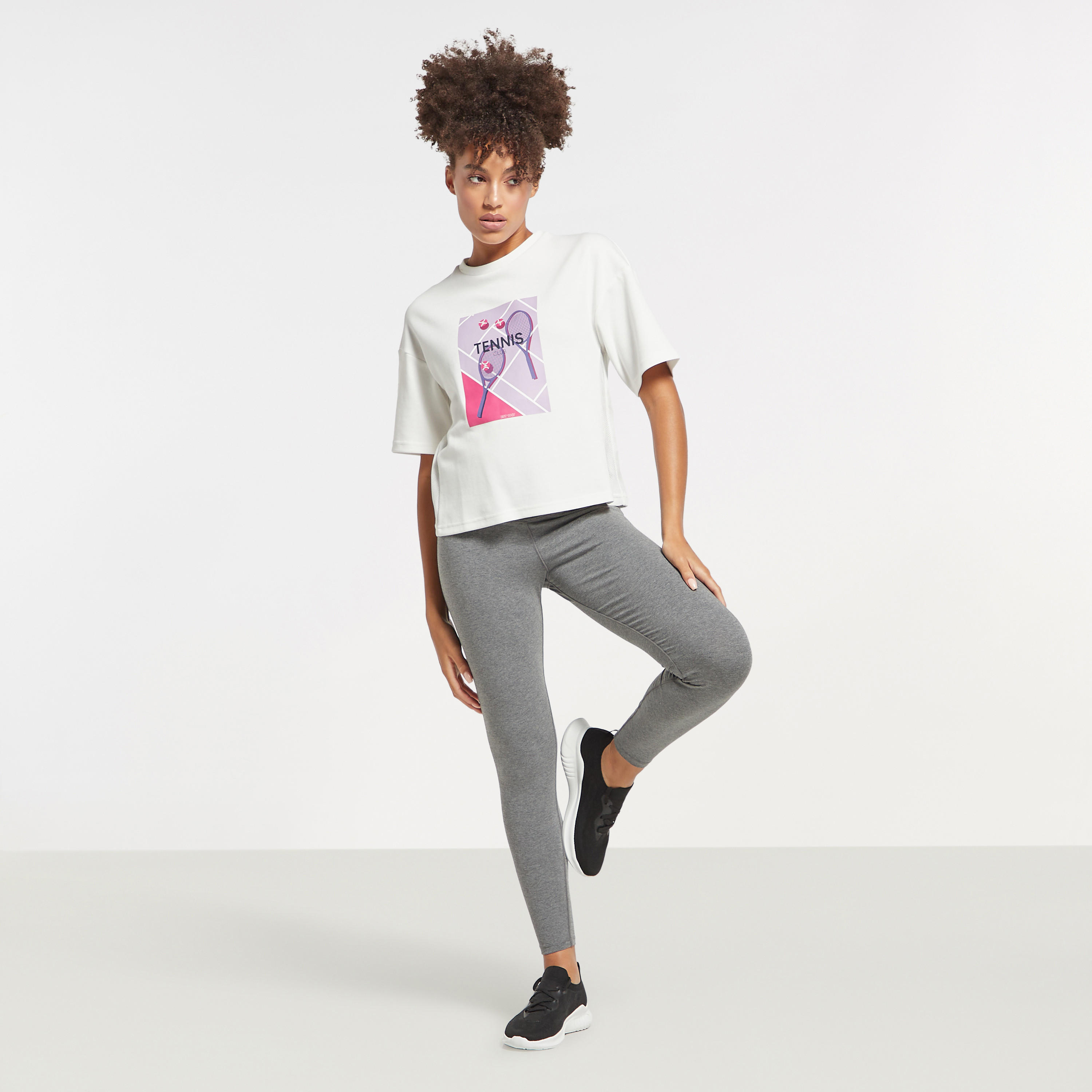 بنطلون ليقنز سادة بخصر مطاطي من كابا-women-clothing-bottoms-leggings-image-2