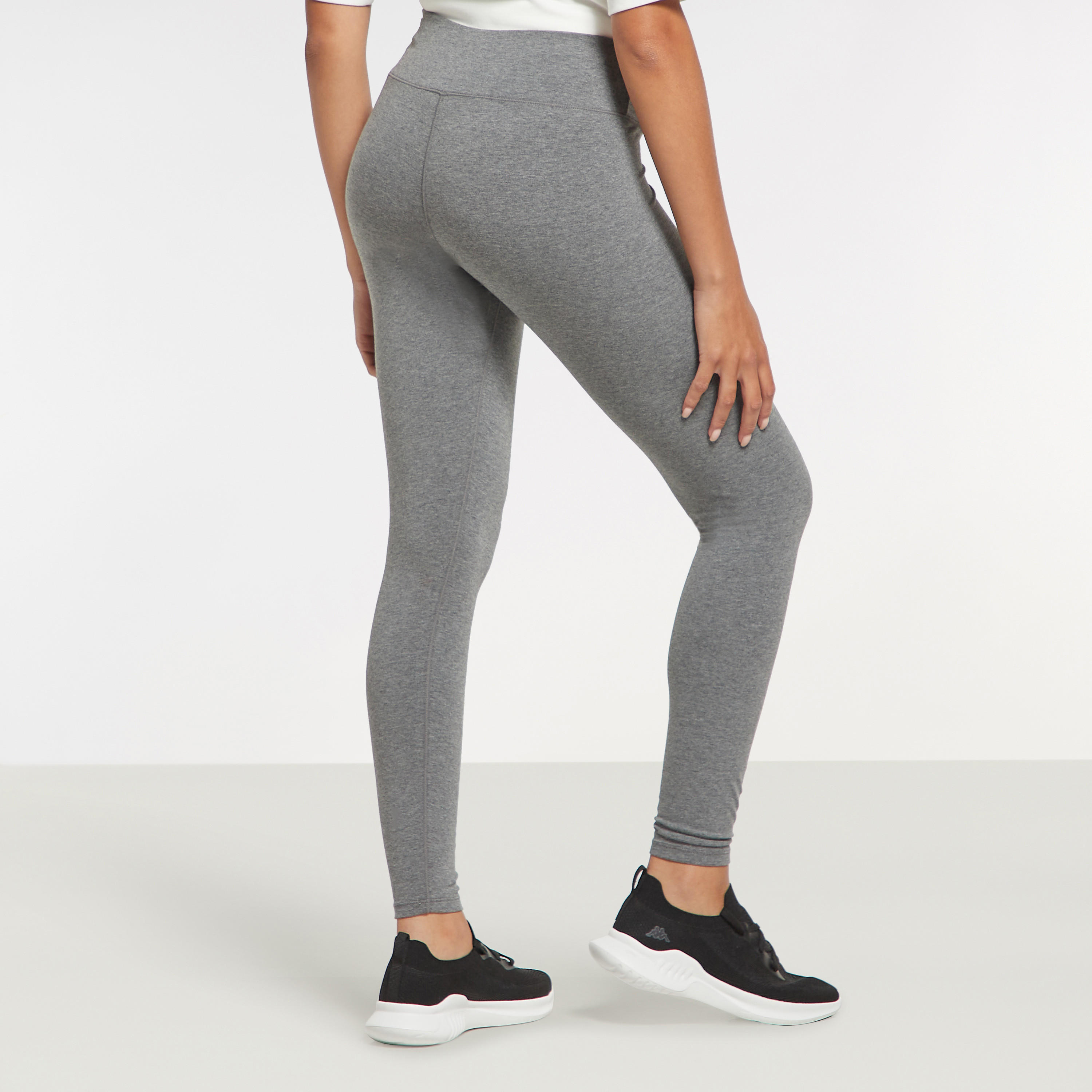 بنطلون ليقنز سادة بخصر مطاطي من كابا-women-clothing-bottoms-leggings-image-3