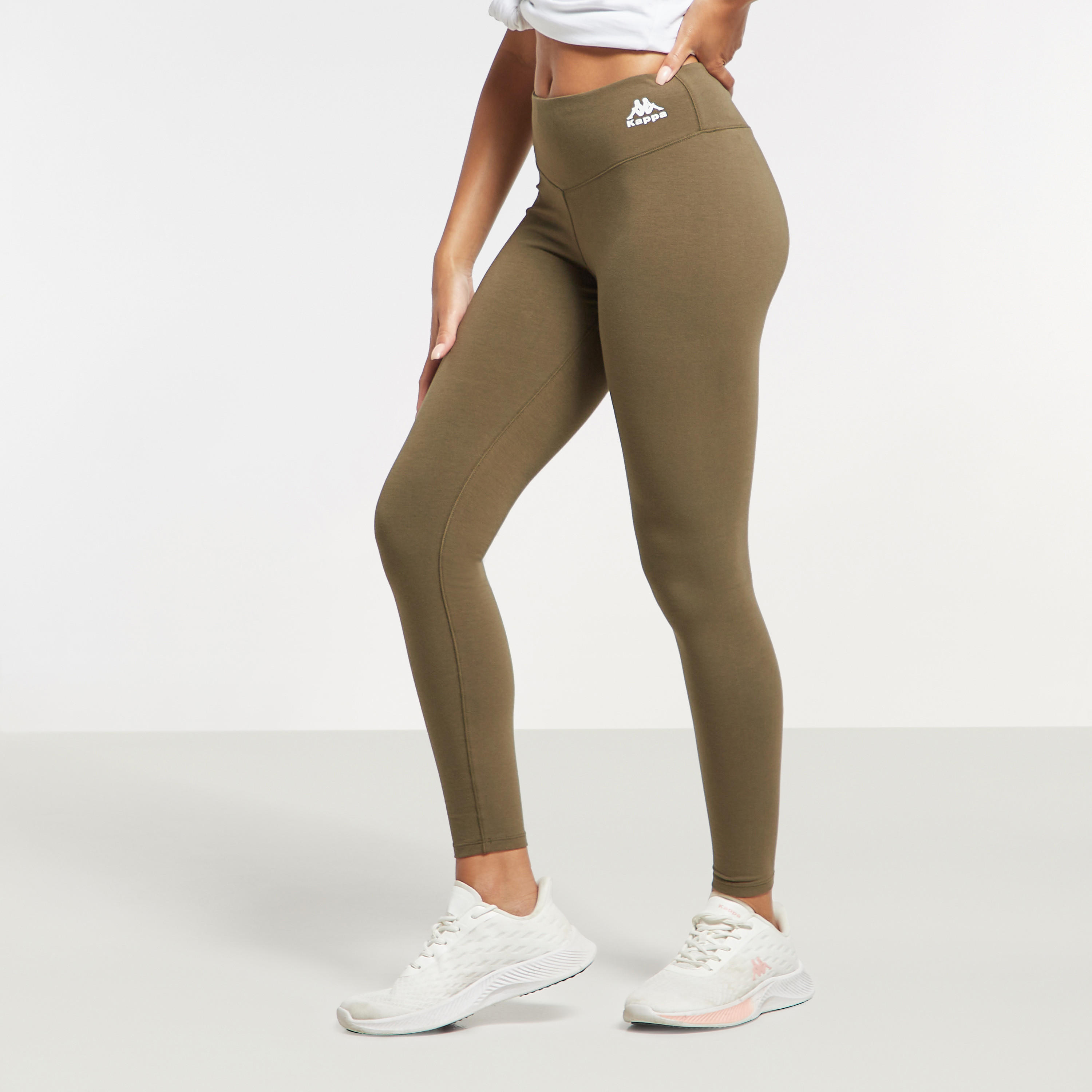 بنطلون ليقنز سادة بخصر مطاطي من كابا-women-clothing-bottoms-leggings-image-5