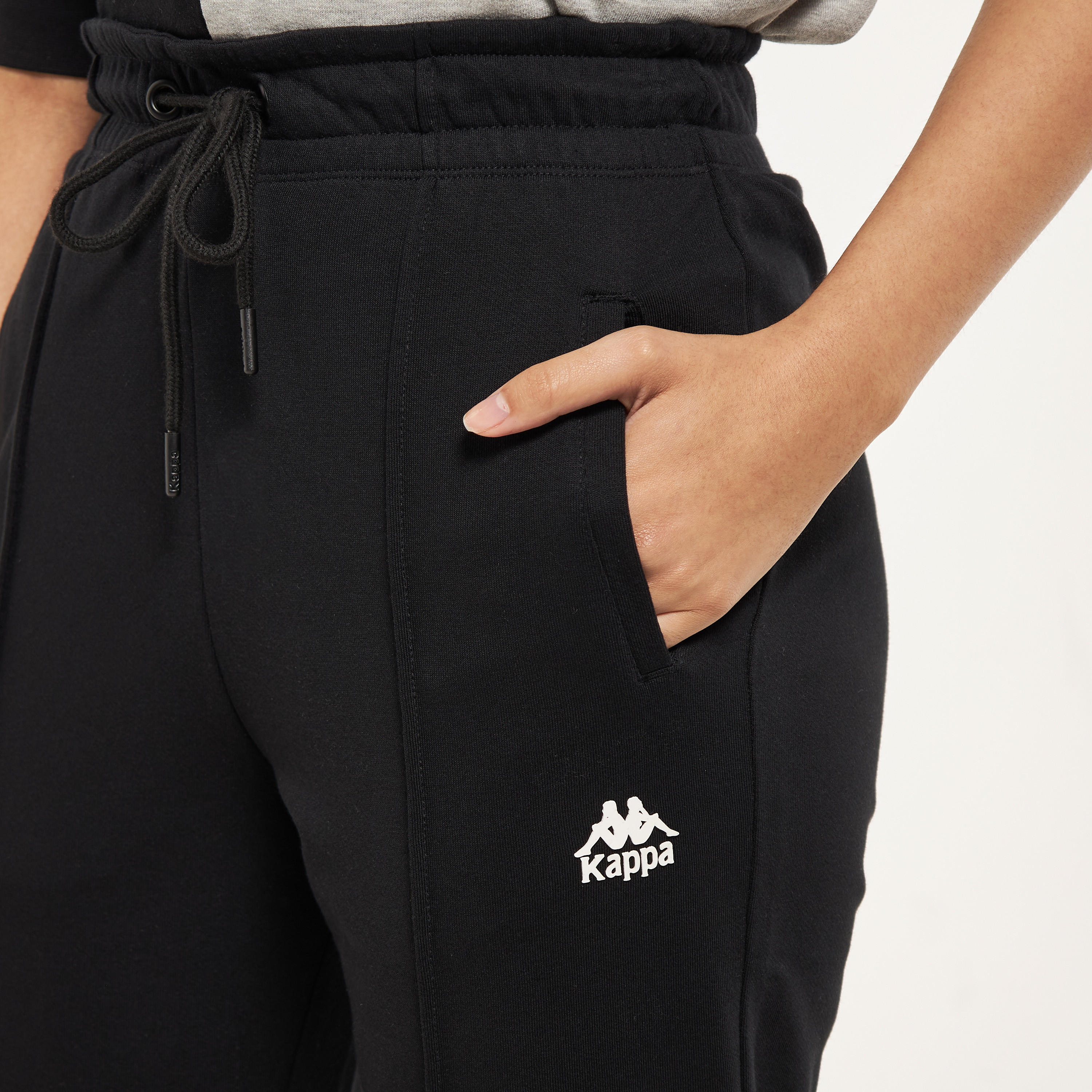 Kappa Logo Detail Joggers with Front Pintuck and Pockets-women-clothing-bottoms-joggers-image-4
