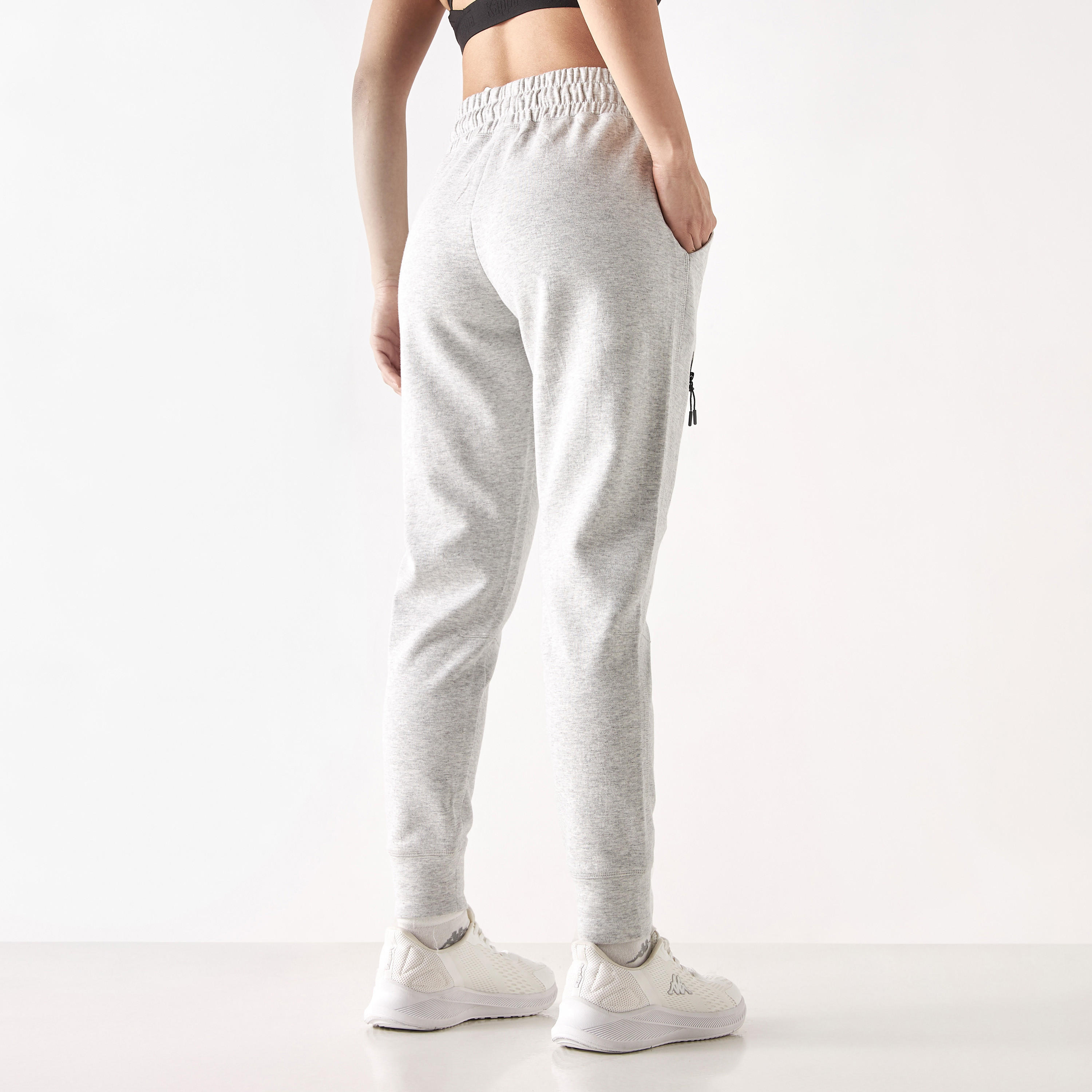 بنطلون رياضي سادة برباط إغلاق وجيوب من كابا-women-clothing-bottoms-joggers-image-2