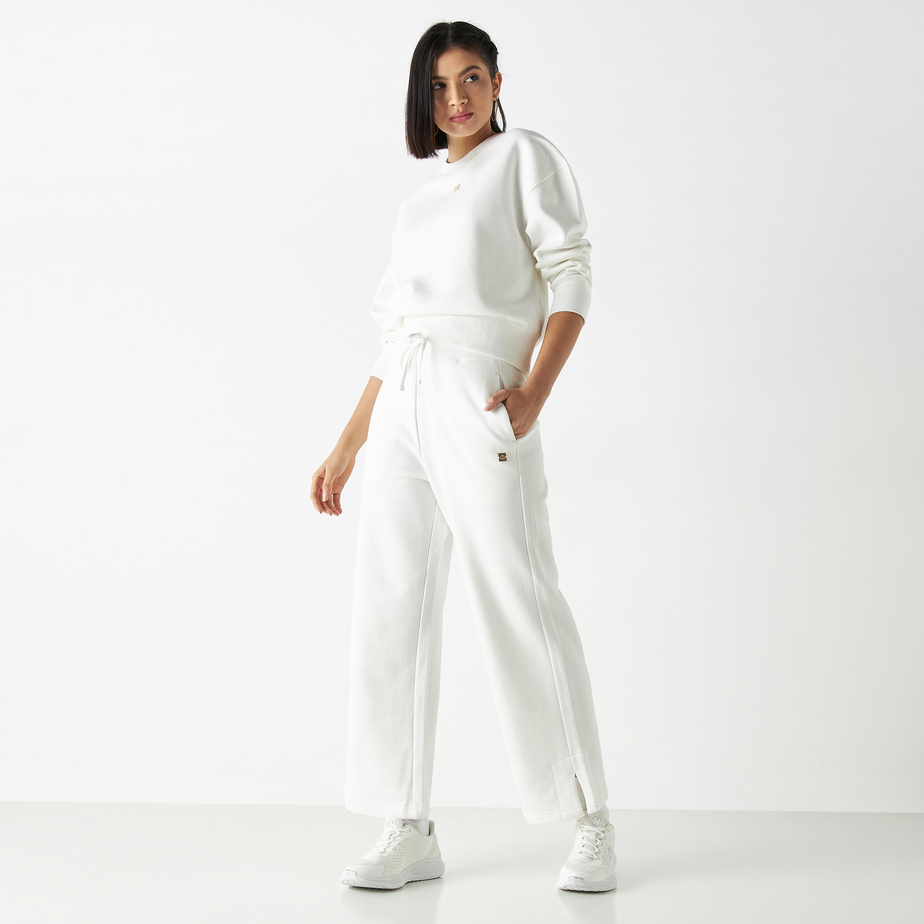 Kappa Solid Pants with Drawstring Closure and Pockets-women-clothing-bottoms-joggers-image-2