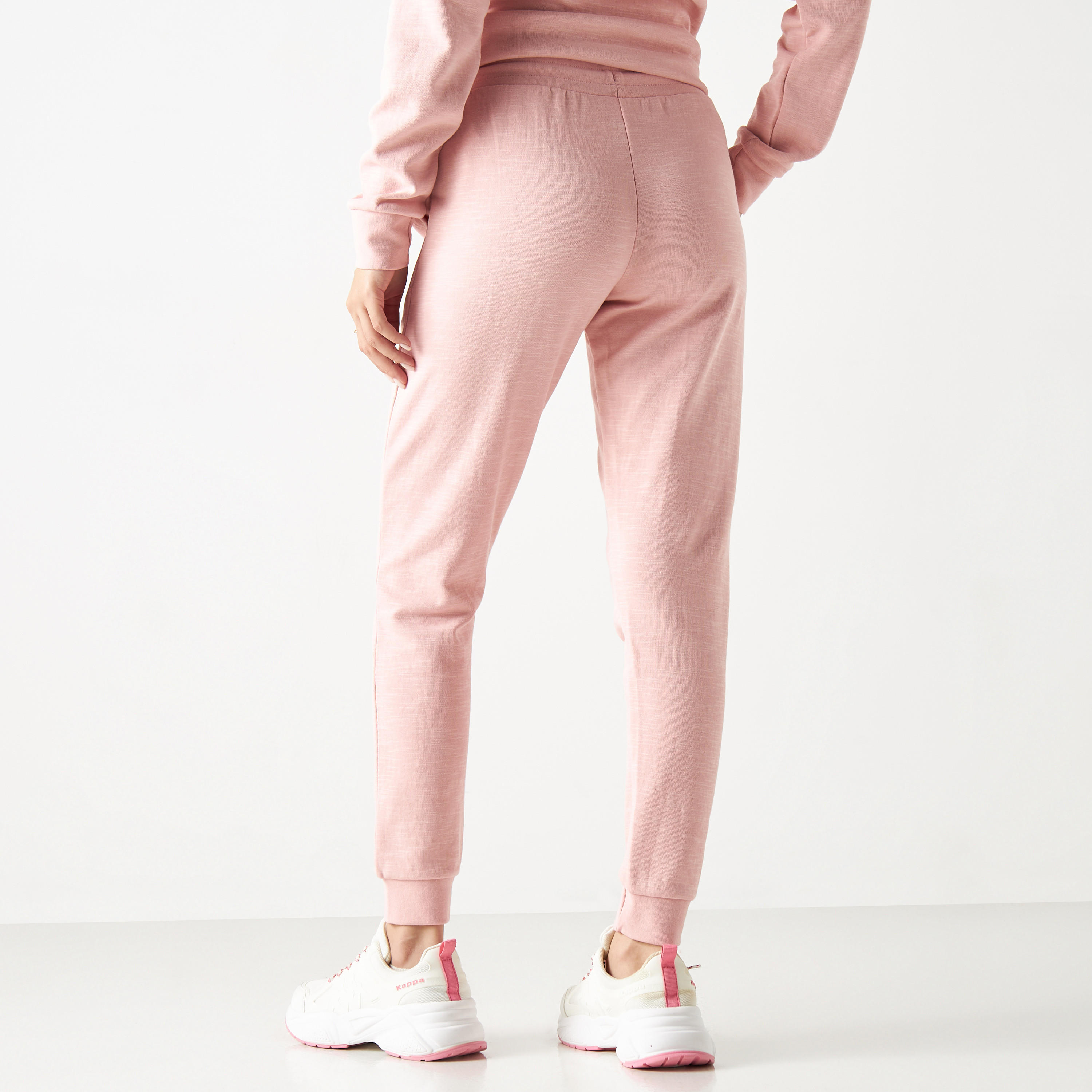 Kappa Logo Embroidered Joggers with Drawstring Closure and Pockets-women-clothing-bottoms-joggers-image-3