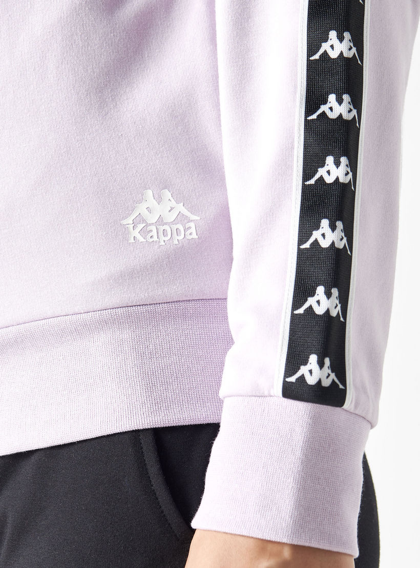 هودي بتفاصيل شعار وأكمام طويلة من كابا-women-clothing-sportswearandactivewear-hoodiesandsweatshirts-image-5