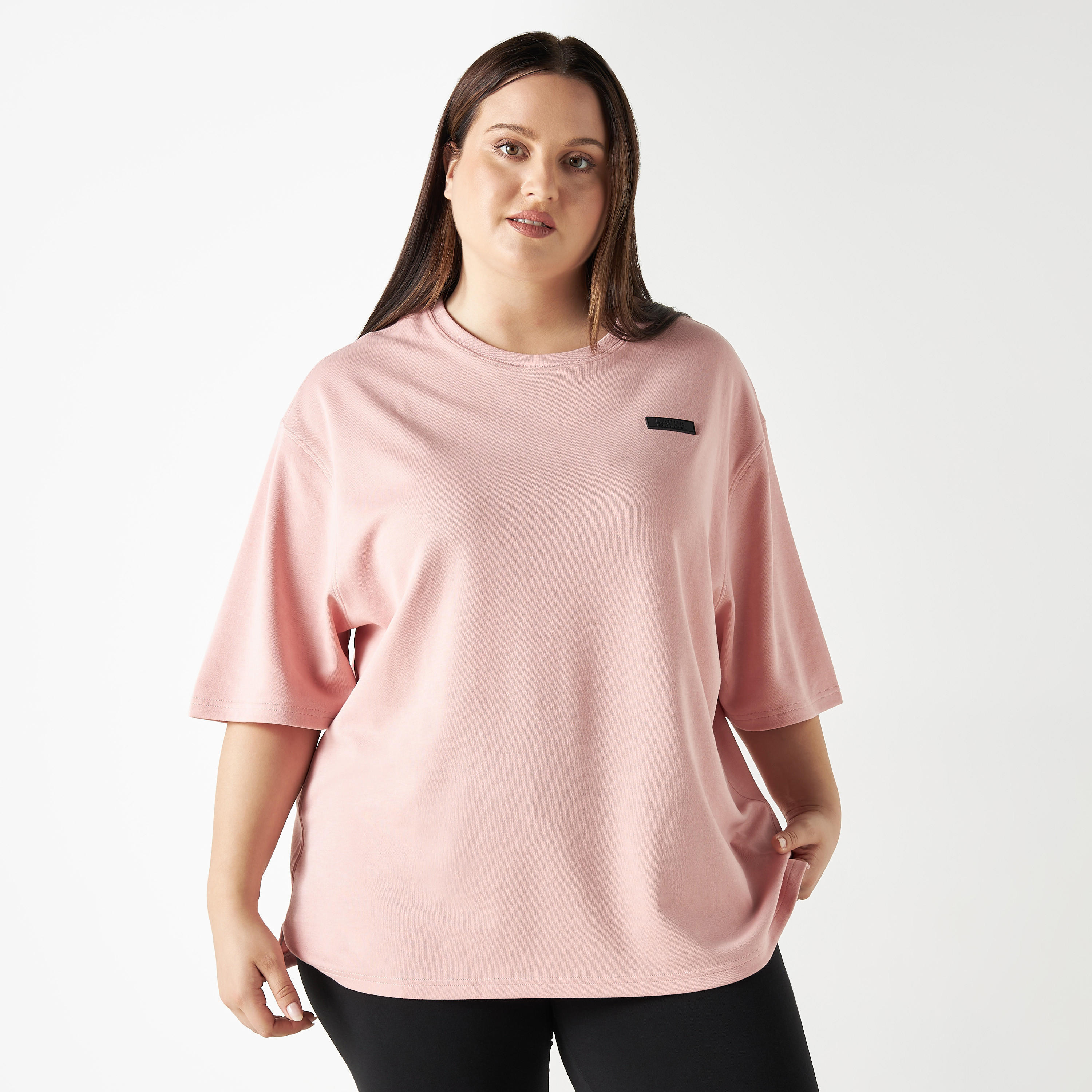 Kappa Tonal Text Detail T-shirt with Short Sleeves and Crew Neck-women-clothing-sportswearandactivewear-tshirtsandvests-image-2