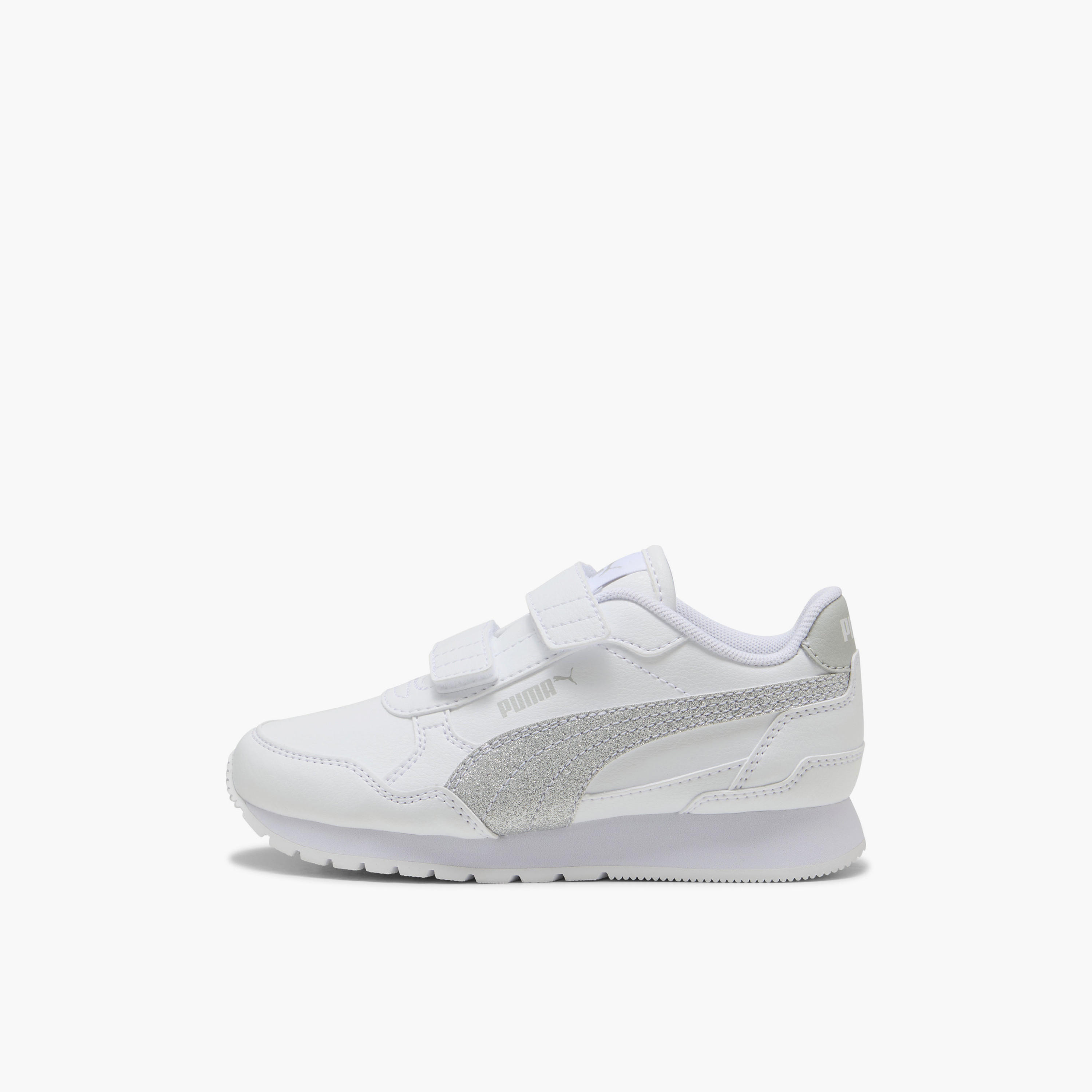 Puma Girls ST Runner v4 SL Glitter V Hook & Loop Ankle Sneakers-girls-shoes-sports-image-3