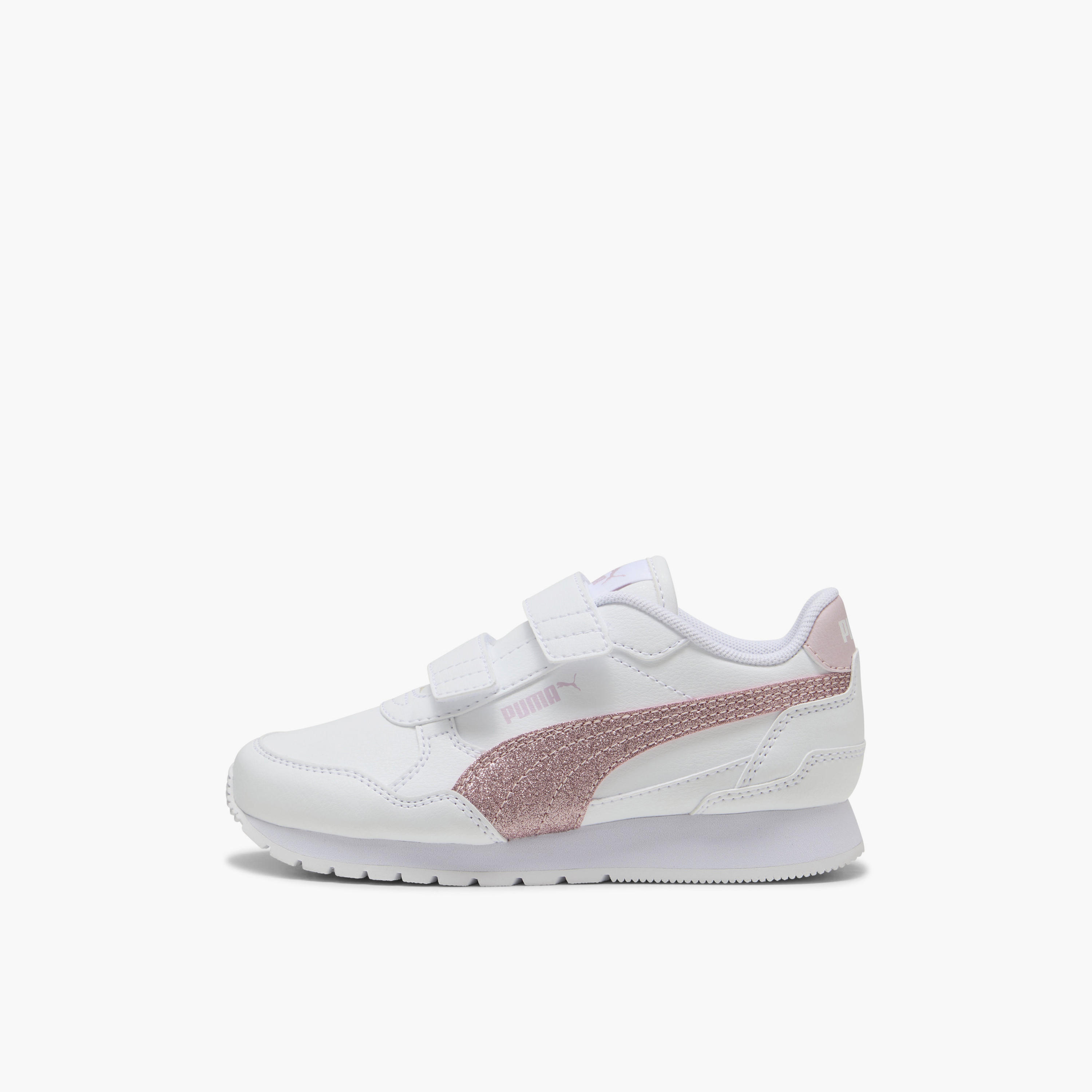Puma Girls ST Runner v4 SL Glitter V Hook & Loop Ankle Sneakers-girls-shoes-sports-image-3