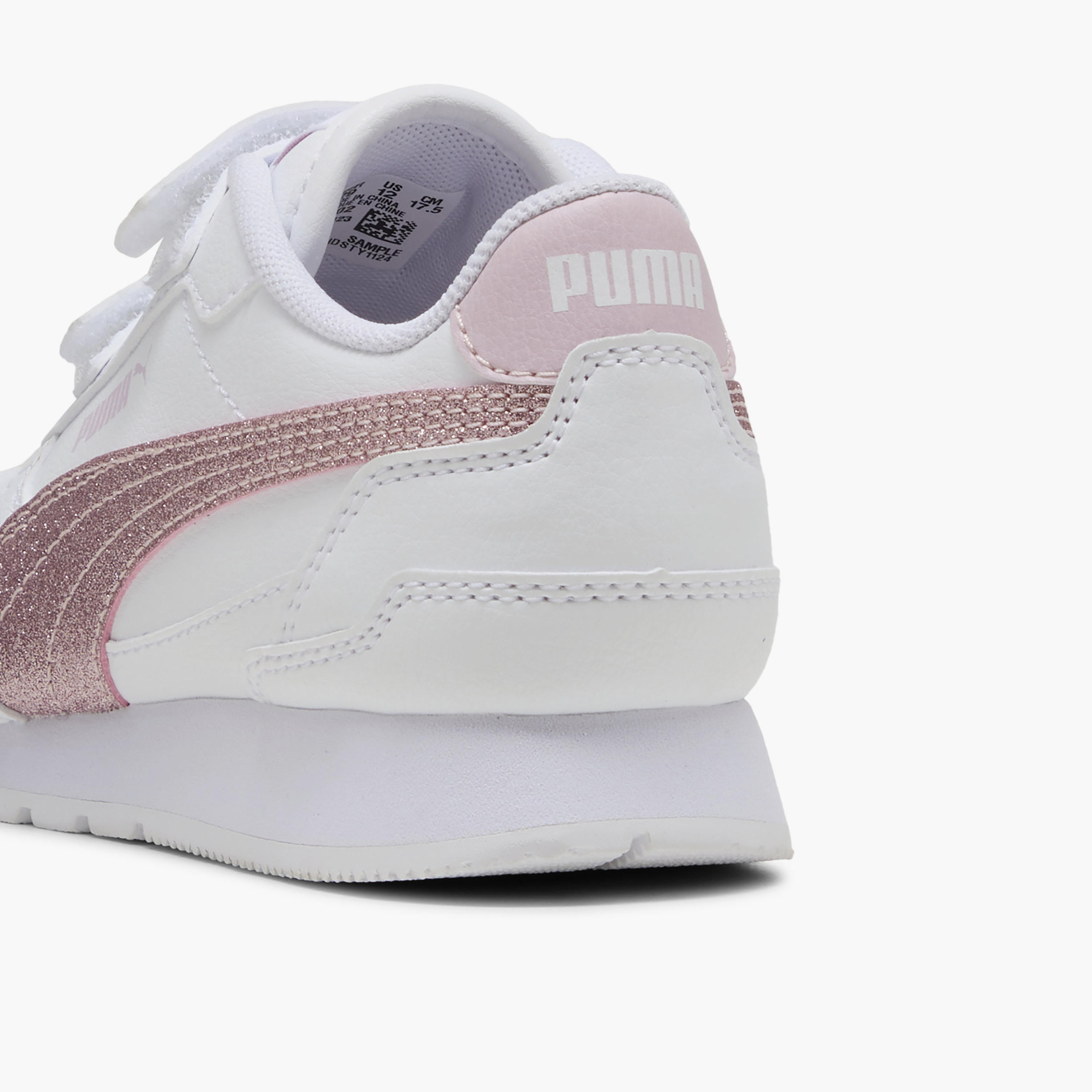 Puma Girls ST Runner v4 SL Glitter V Hook & Loop Ankle Sneakers-girls-shoes-sports-image-6