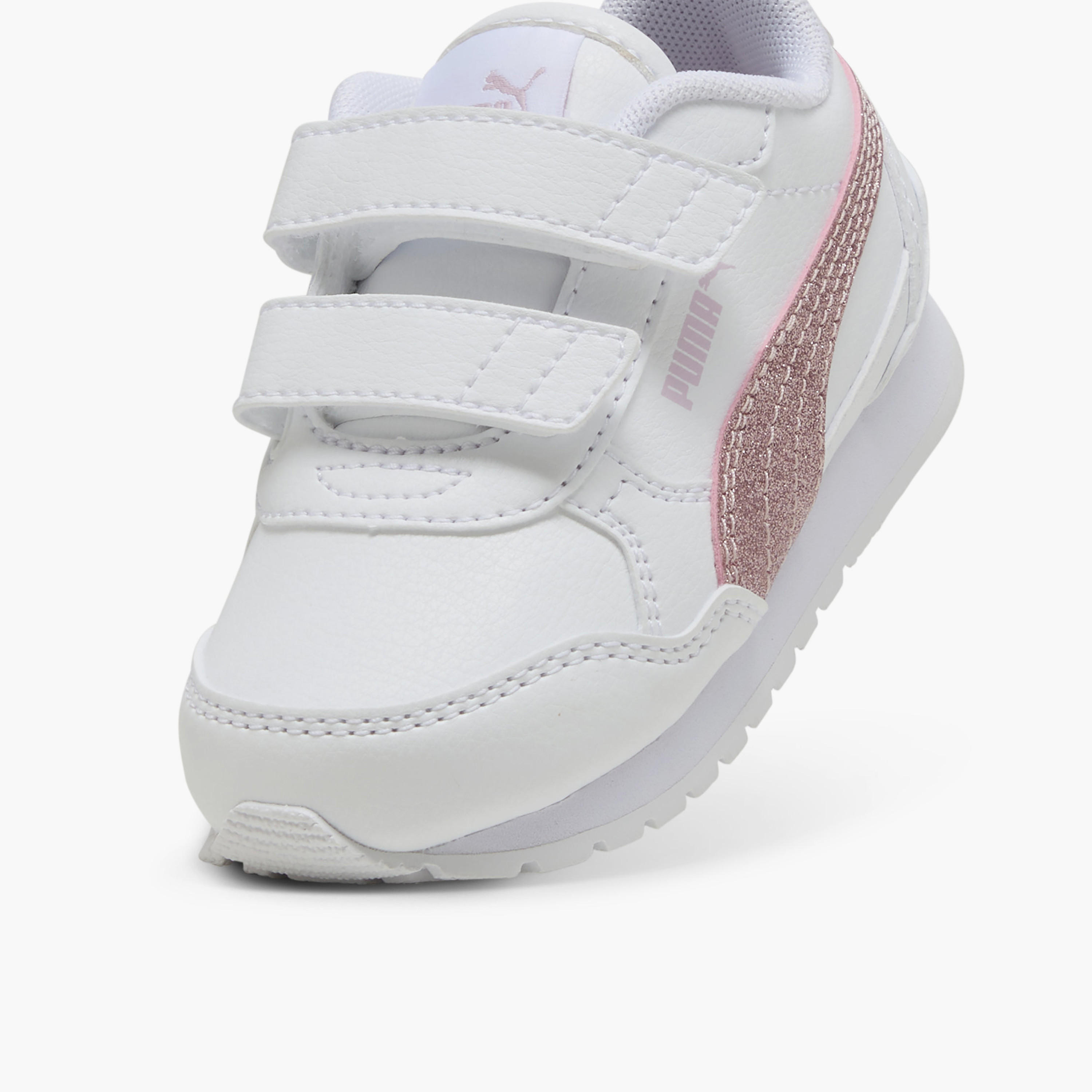 Puma ST Runner v4 SL Glitter V Ankle Sneakers with Hook & Loop Closure-baby-girls-shoes-closedshoes-image-5