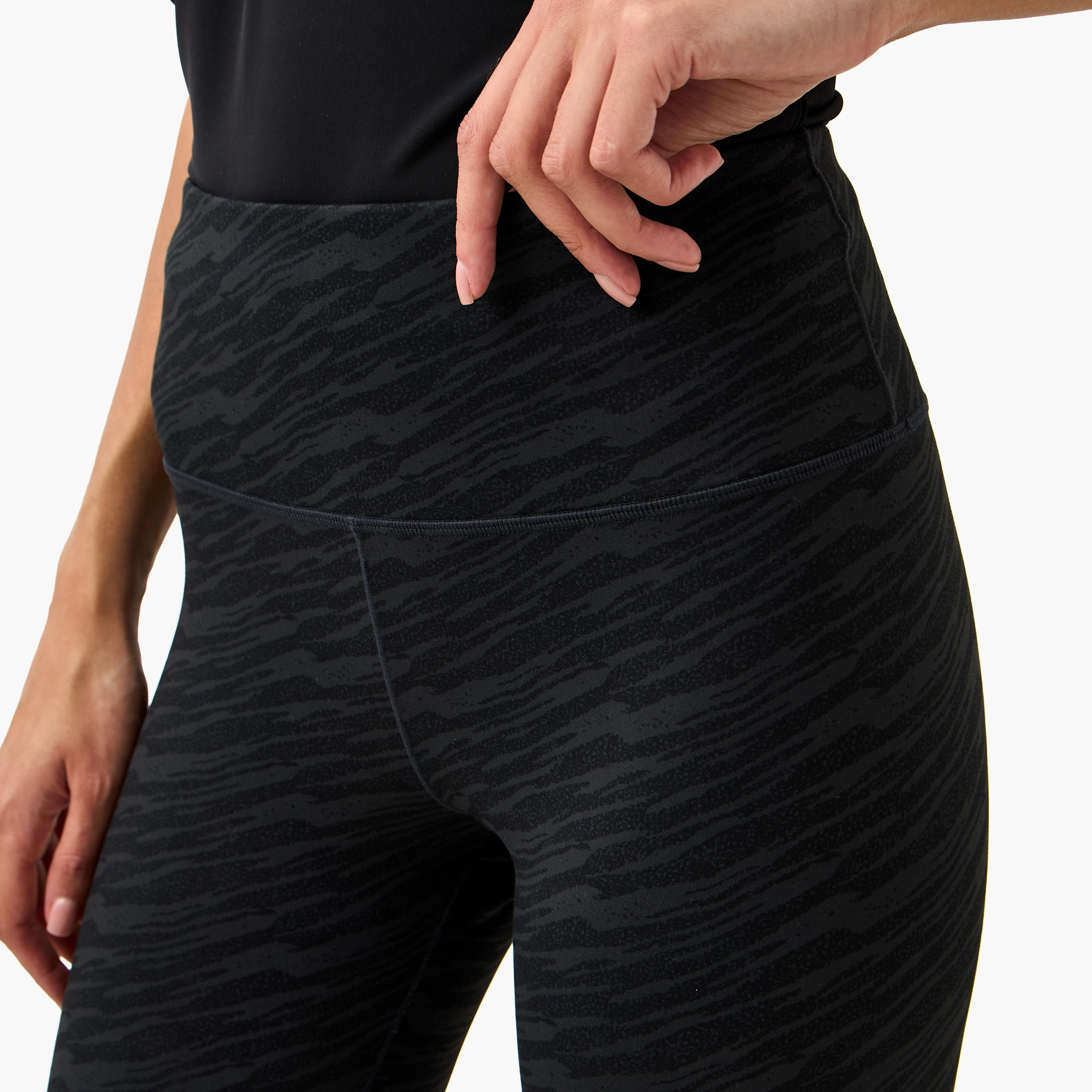 Kappa All-Over Print Leggings with Elasticated Waistband-sports-women-clothing-activewearleggings-image-4