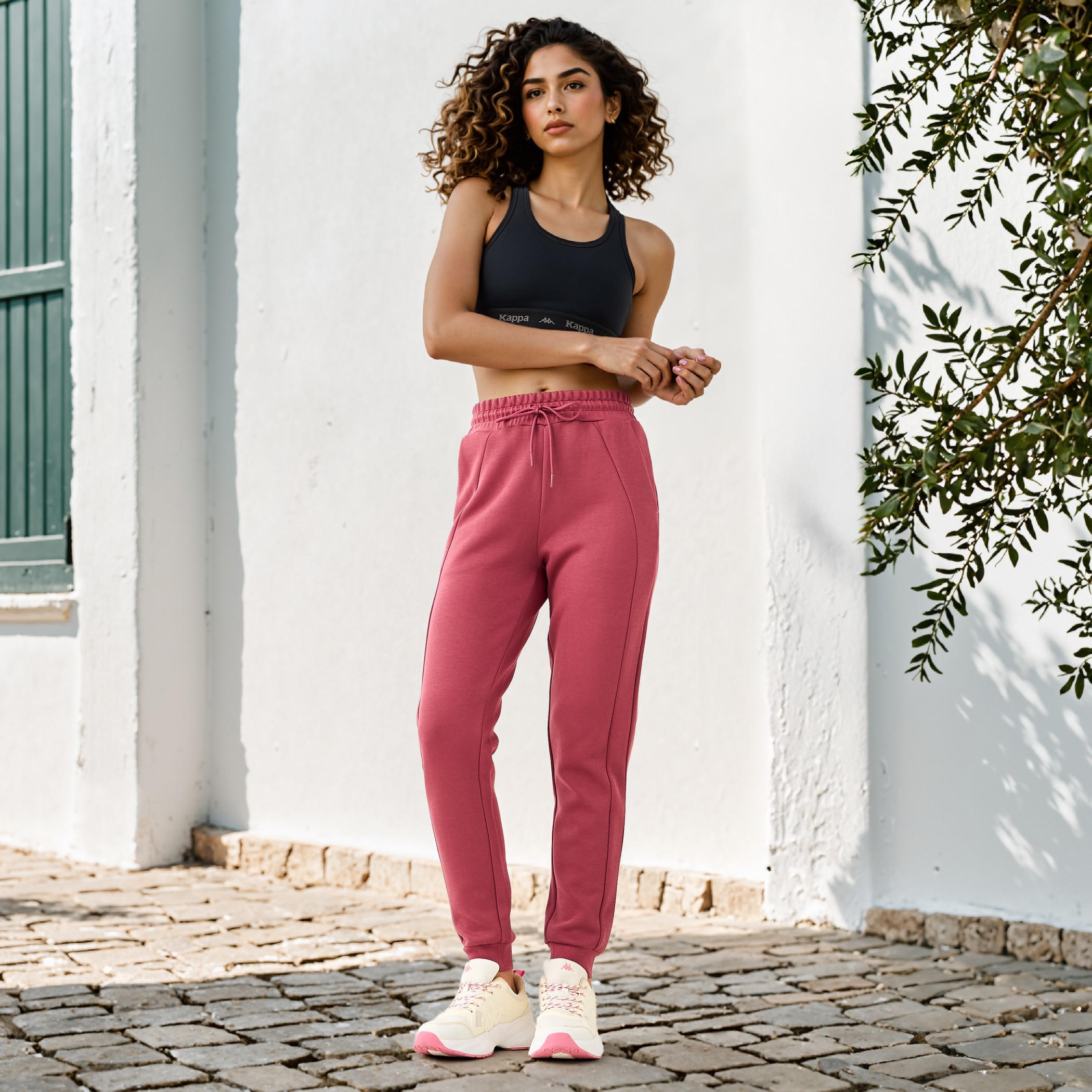 بنطلون رياضي بألواح وجيوب ورباط إغلاق من كابا-women-clothing-bottoms-joggers-image-2