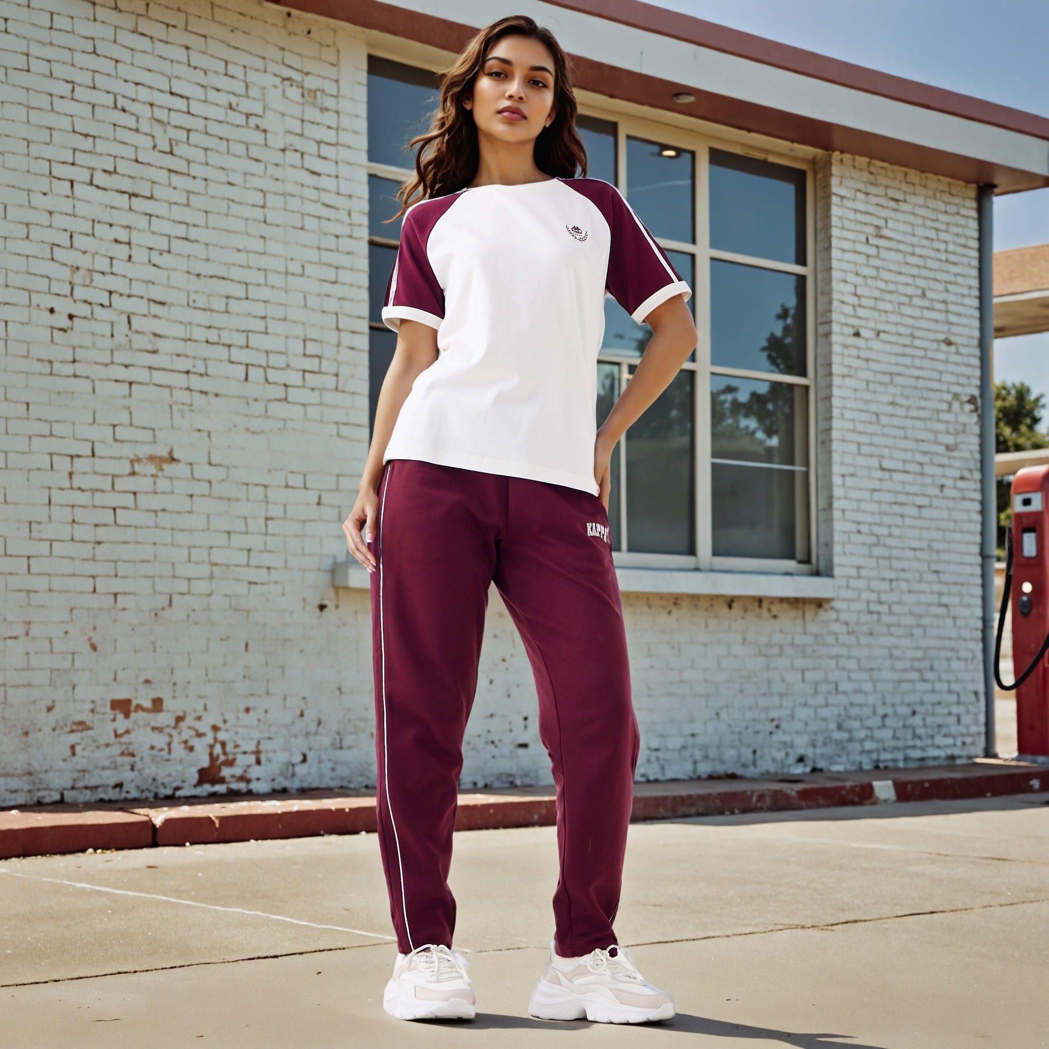Kappa Logo Print Raglan Sleeves T-shirt-women-clothing-tshirts-image-2