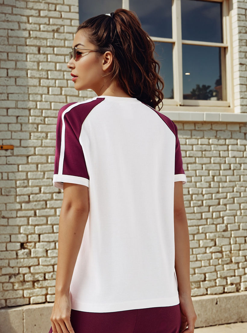 Kappa Logo Print Raglan Sleeves T-shirt-women-clothing-tshirts-image-3