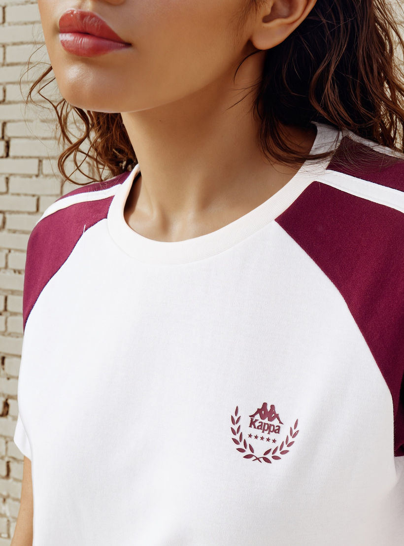Kappa Logo Print Raglan Sleeves T-shirt-women-clothing-tshirts-image-4
