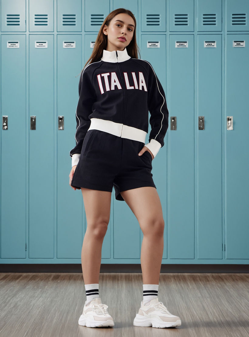 جاكيت بطبعات شعار وسحاب إغلاق من كابا-women-clothing-sportswearandactivewear-coatsandjackets-jackets-image-4