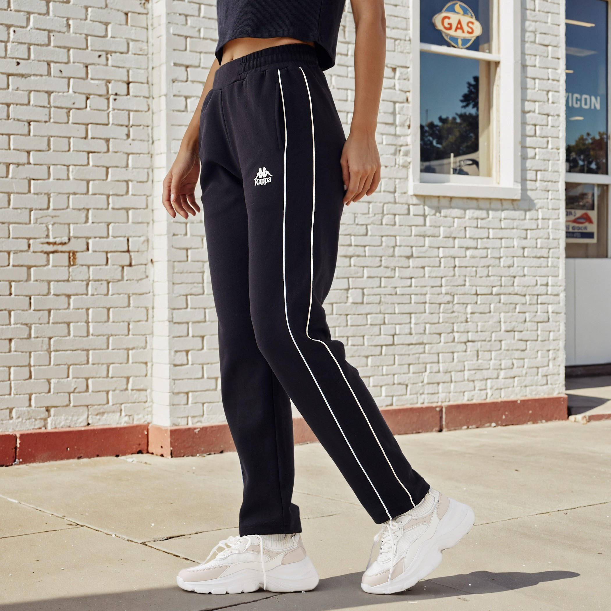Kappa Logo Print Track Pants-women-clothing-bottoms-joggers-image-1