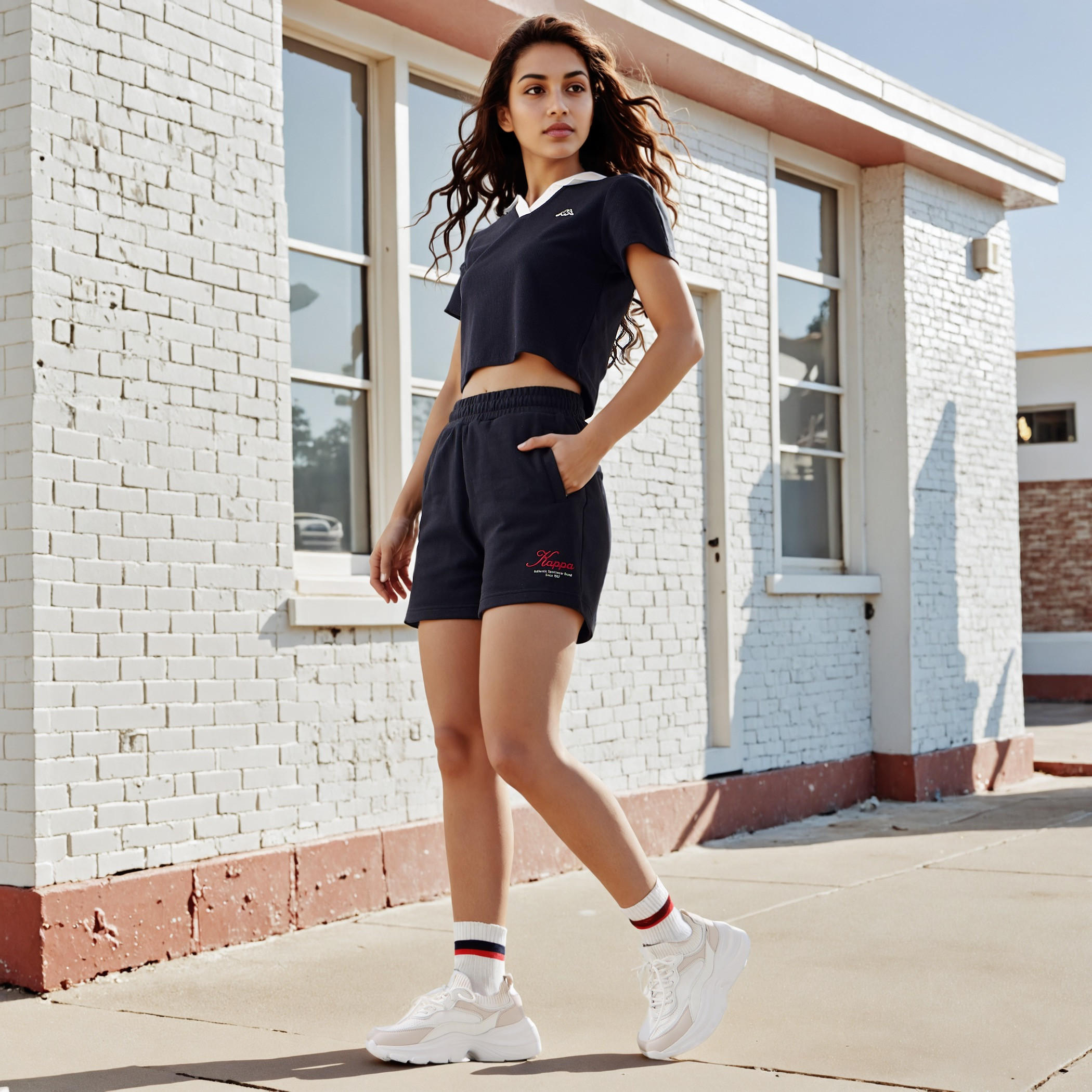 شورت بطبعات شعار من كابا-women-clothing-sportswearandactivewear-bottoms-athleticskirtsandshorts-image-4