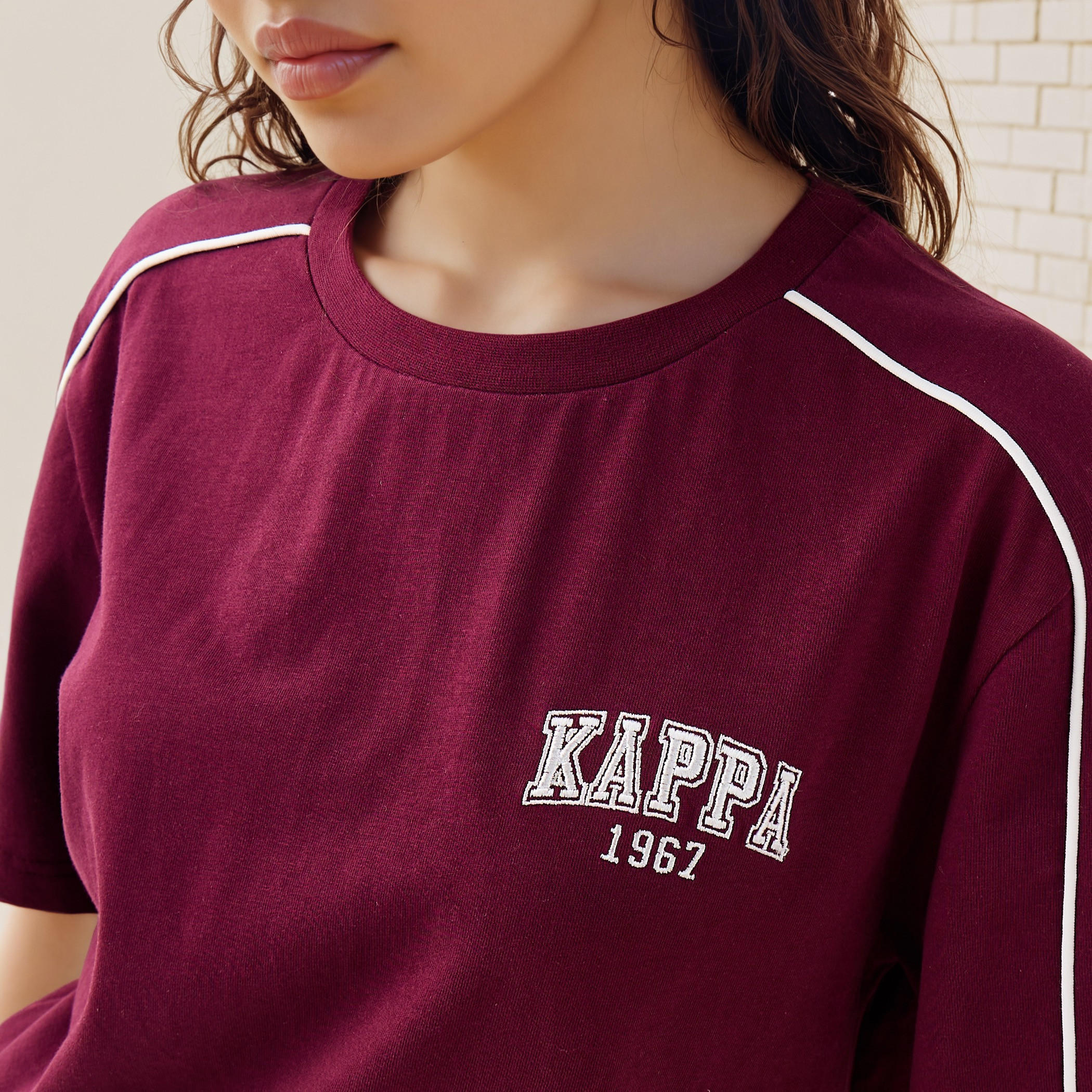Kappa Logo Embroidered Crew Neck T-shirt-women-clothing-tshirts-image-4