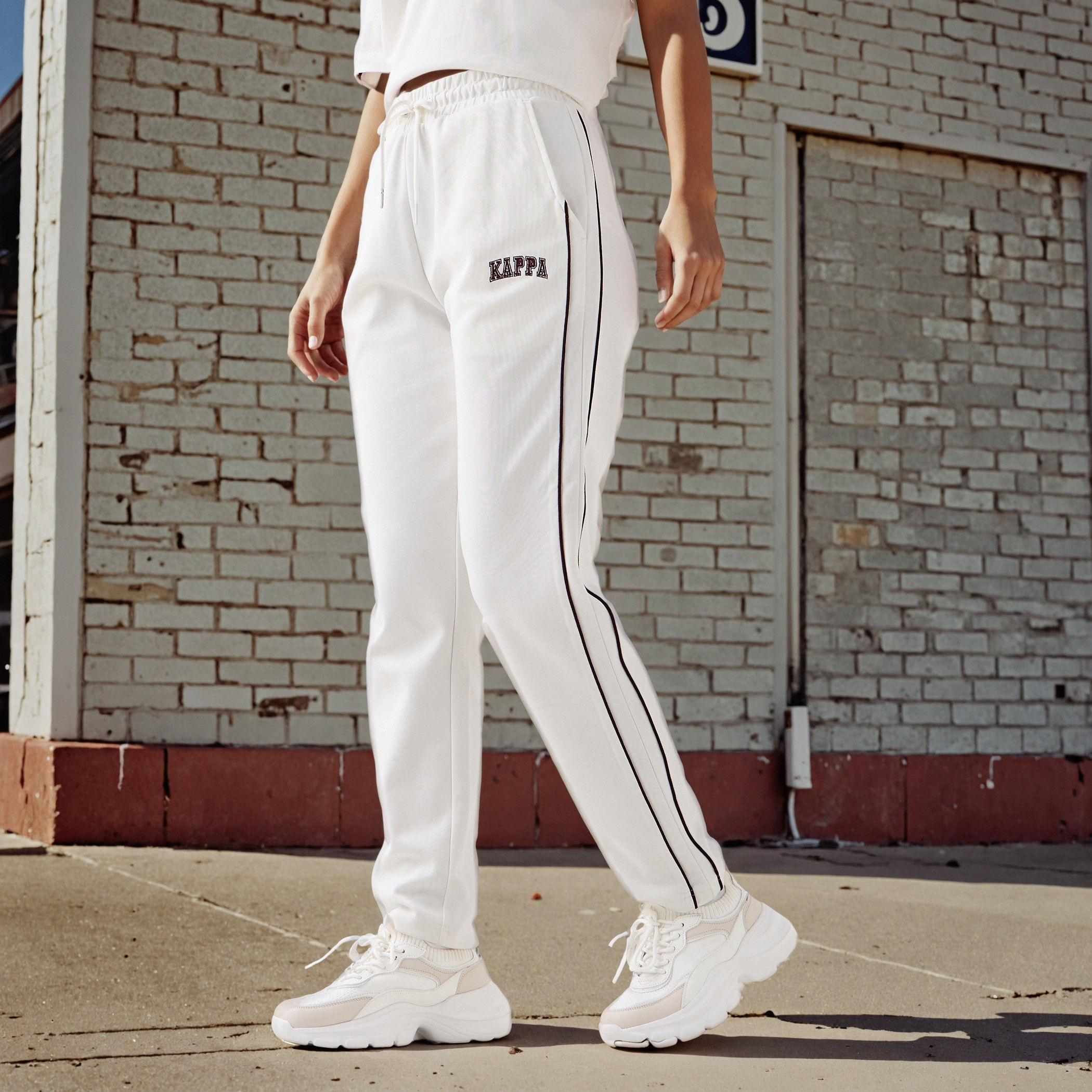 Kappa Logo Print Track Pants with Contrast Side Panel-women-clothing-bottoms-joggers-image-6