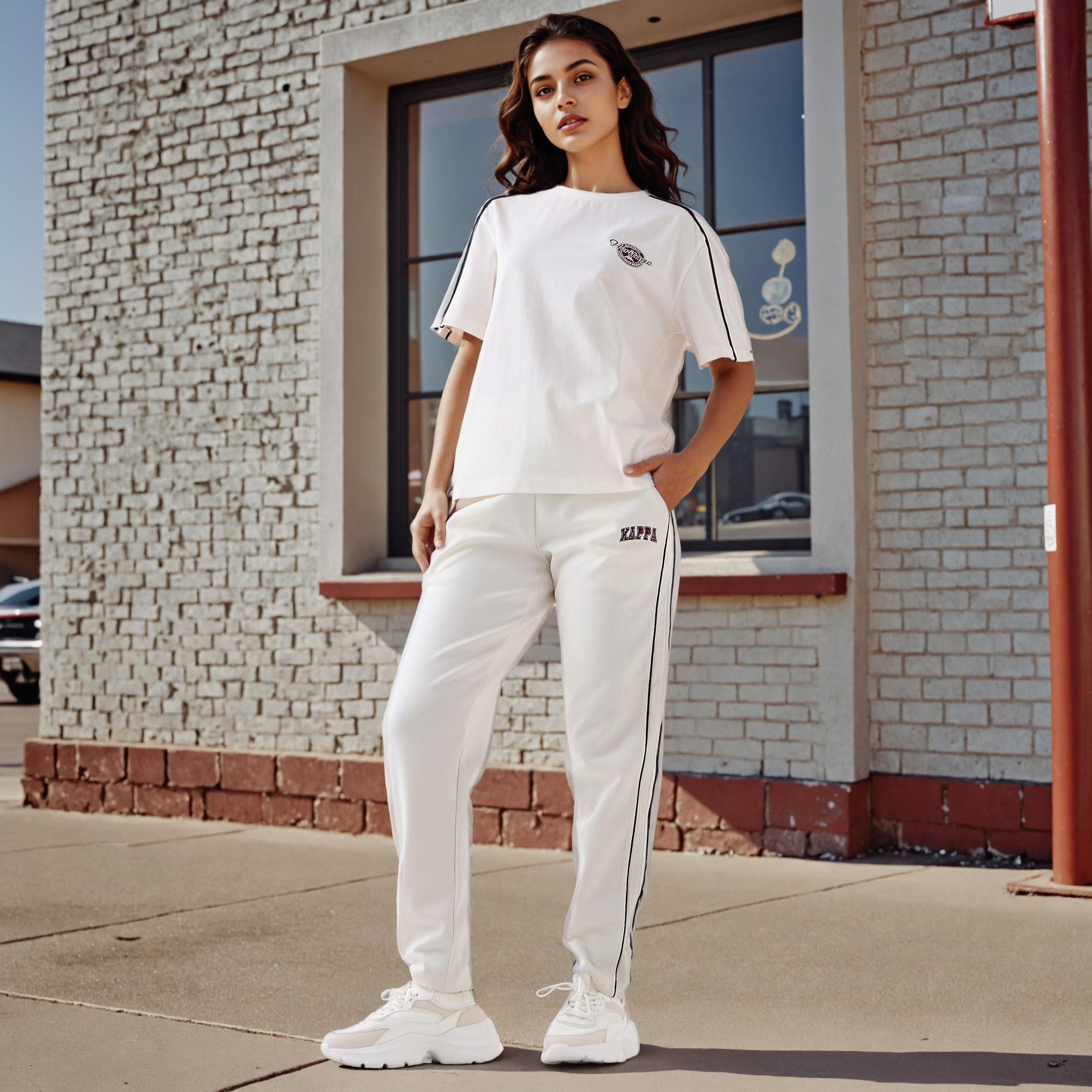 Kappa Logo Print Track Pants with Contrast Side Panel-women-clothing-bottoms-joggers-image-7