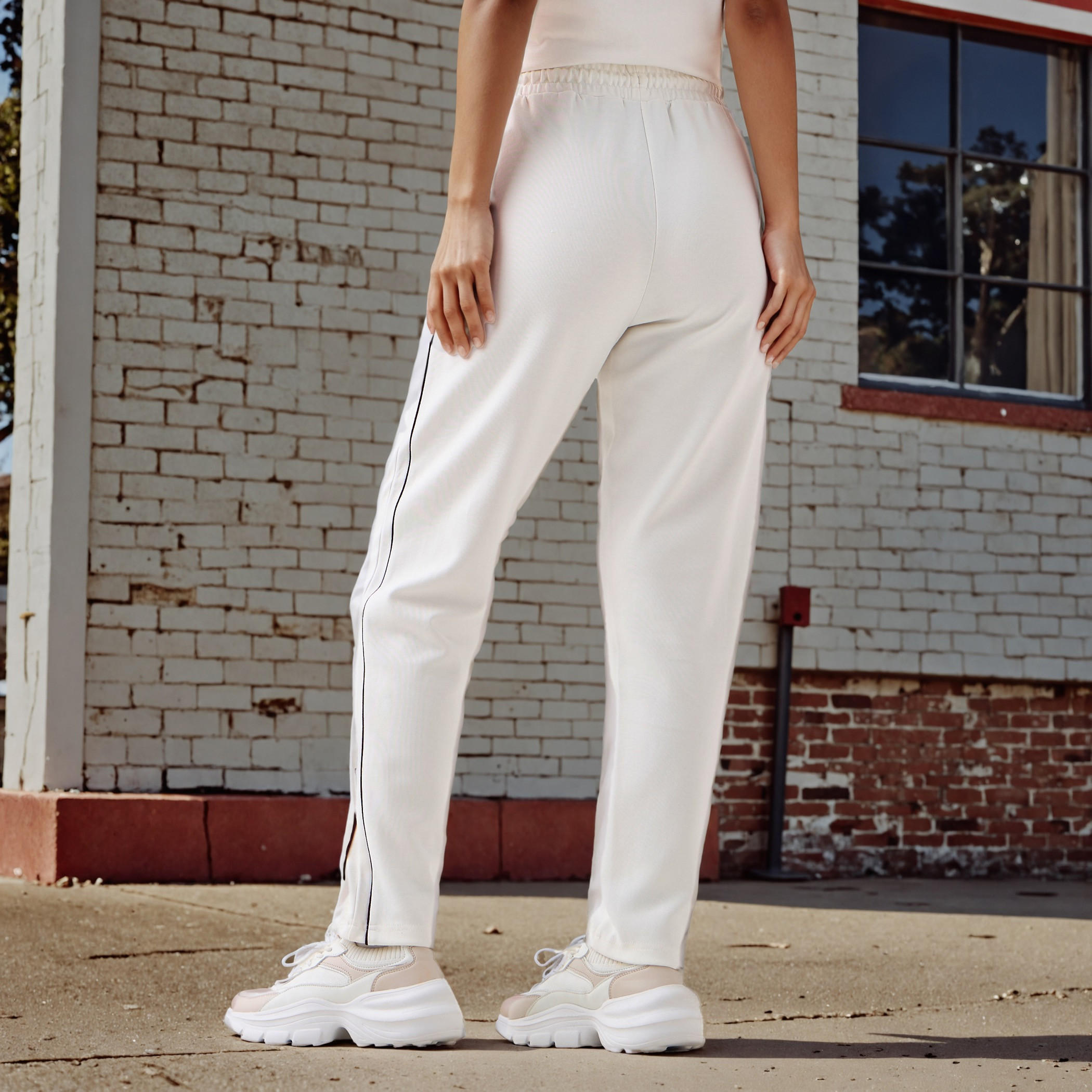 Kappa Logo Print Track Pants with Contrast Side Panel-women-clothing-bottoms-joggers-image-8