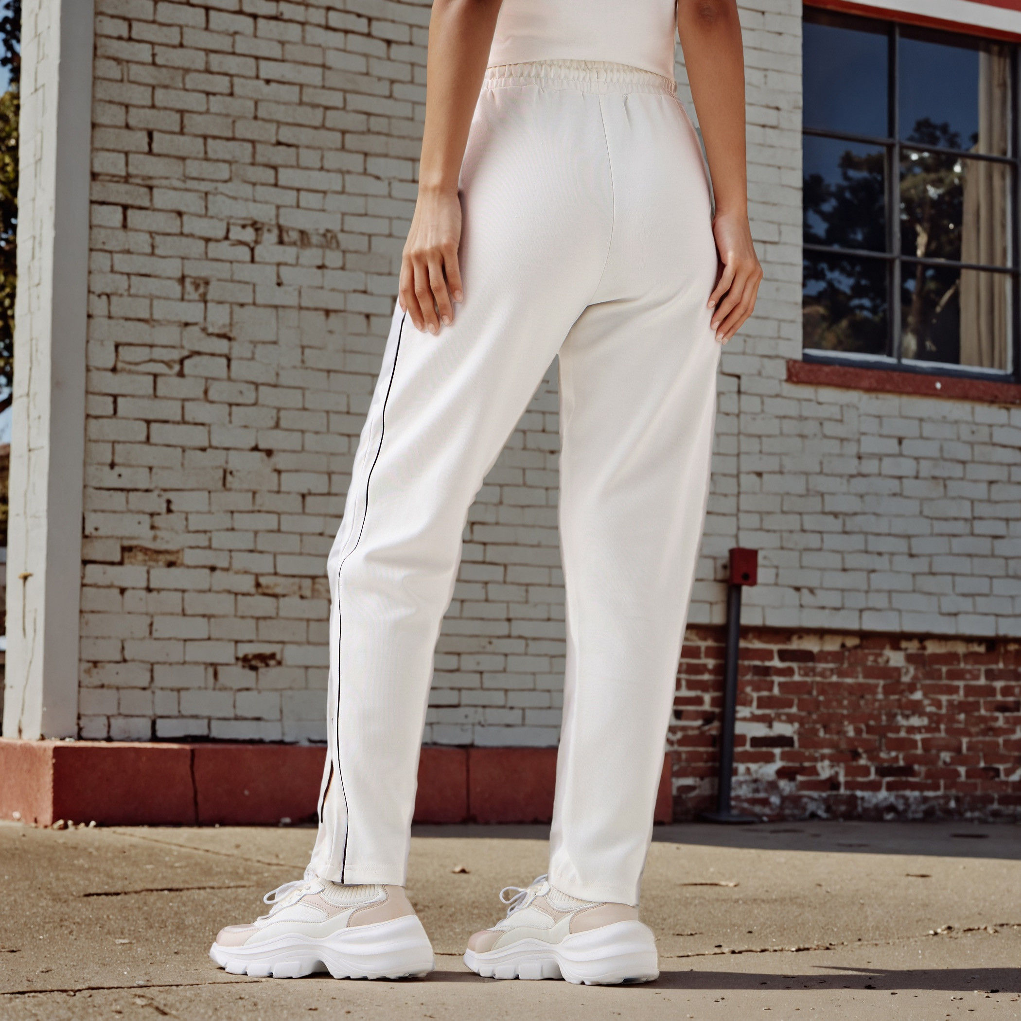 Kappa Logo Print Track Pants with Contrast Side Panel-women-clothing-bottoms-joggers-image-8