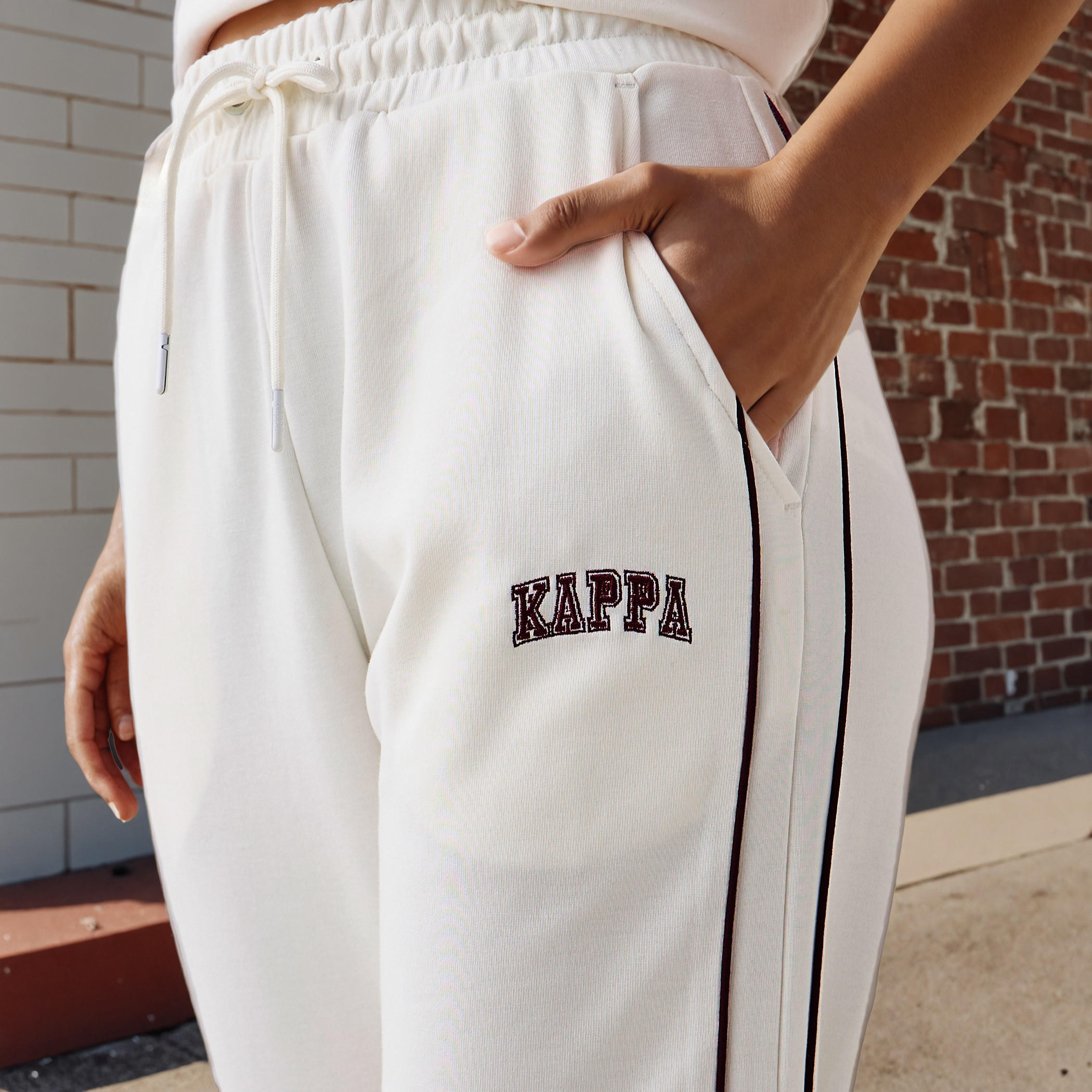 Kappa Logo Print Track Pants with Contrast Side Panel-women-clothing-bottoms-joggers-image-9
