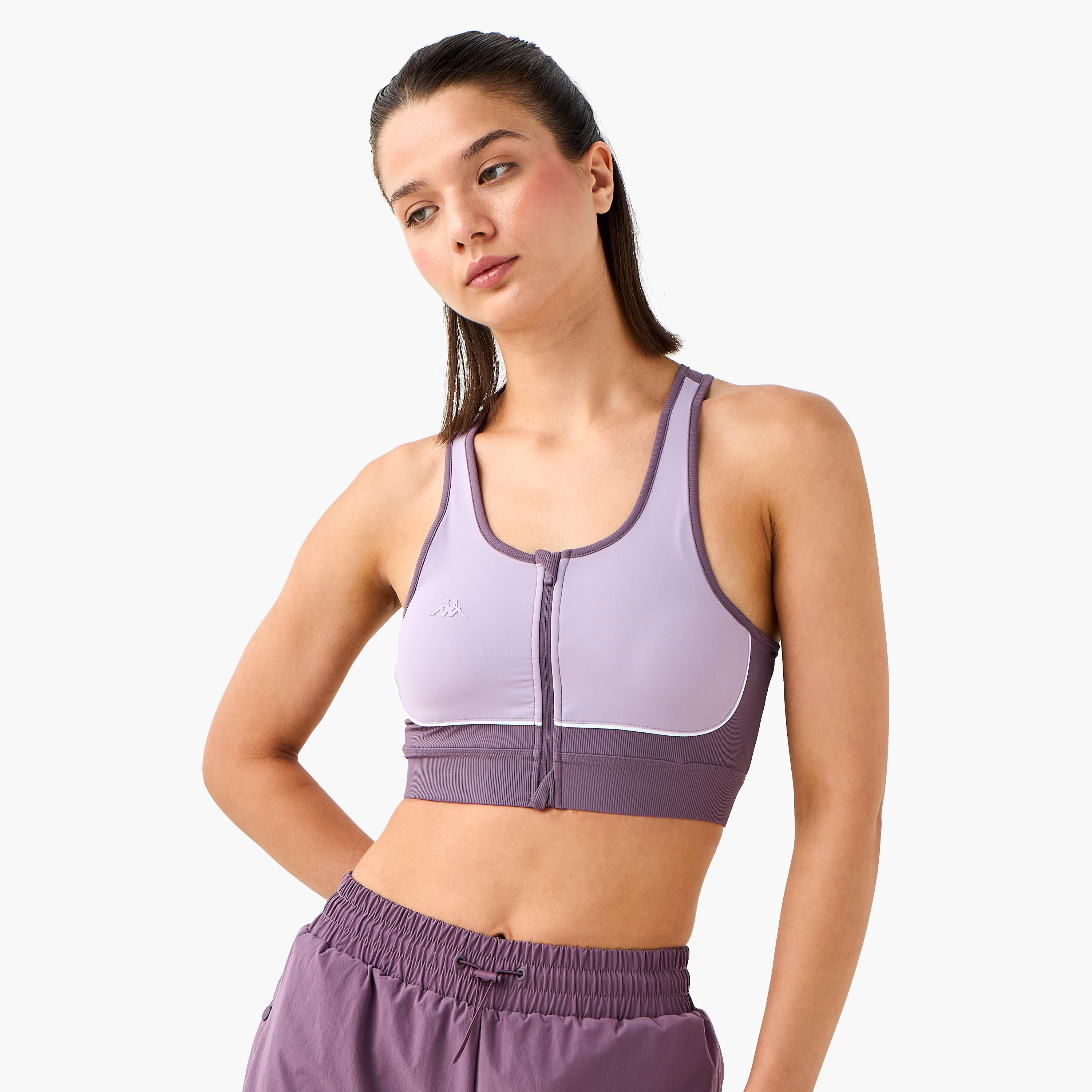 صدريّة رياضية بظهر متقاطع وتفاصيل سحاب من كابا-sports-women-clothing-sportsbras-image-1