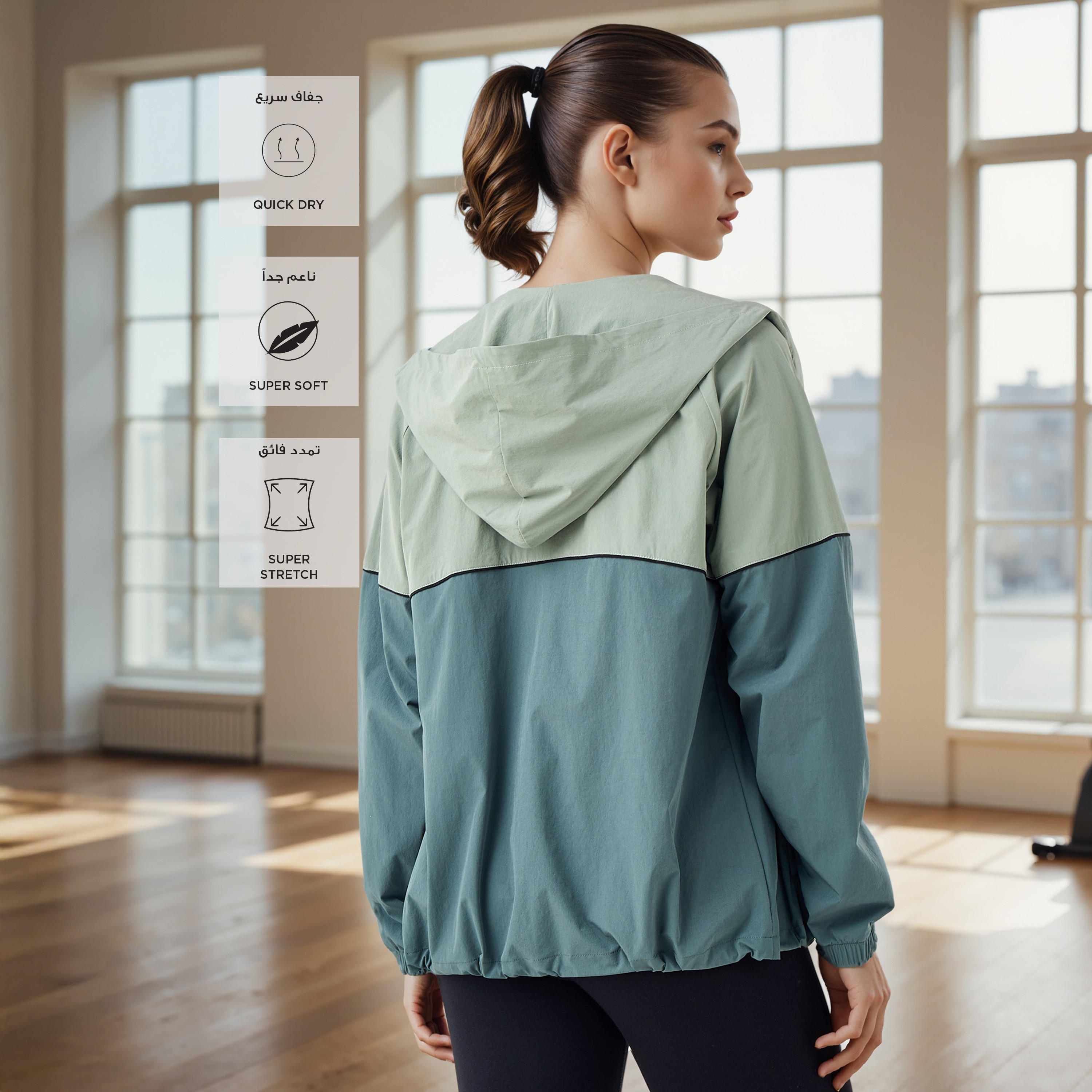 هودي قوالب ملونة بسحاب وجيوب من كابا-women-clothing-sportswearandactivewear-coatsandjackets-jackets-image-2