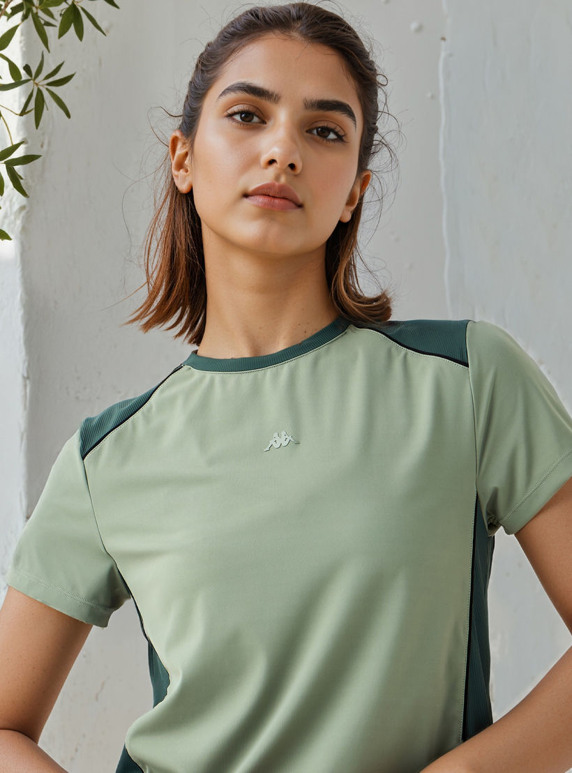 Kappa Colourblock Crew Neck T-shirt-women-clothing-tshirts-image-4