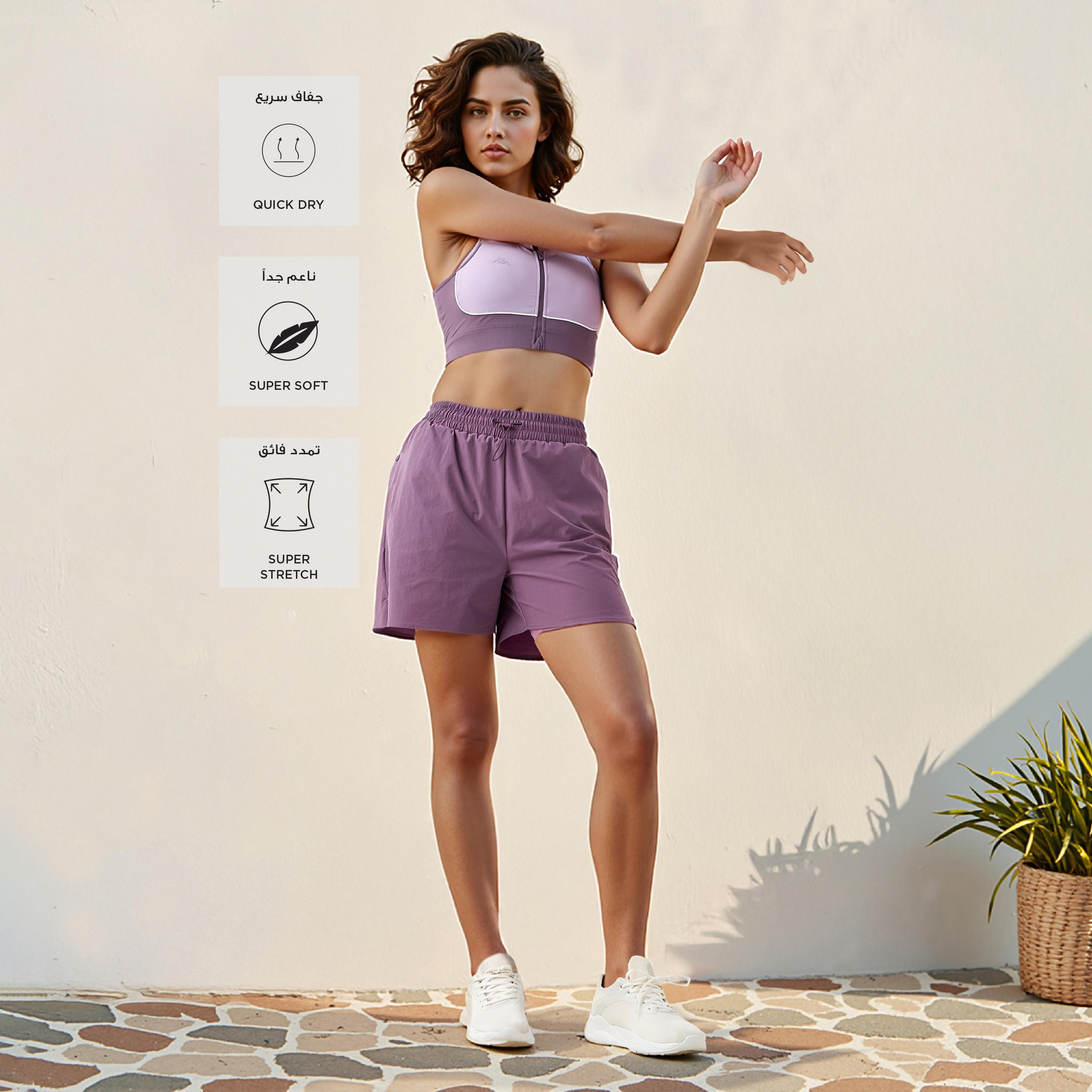 شورت بجيوب وتفاصيل شعار من كابا-women-clothing-bottoms-shorts-image-2