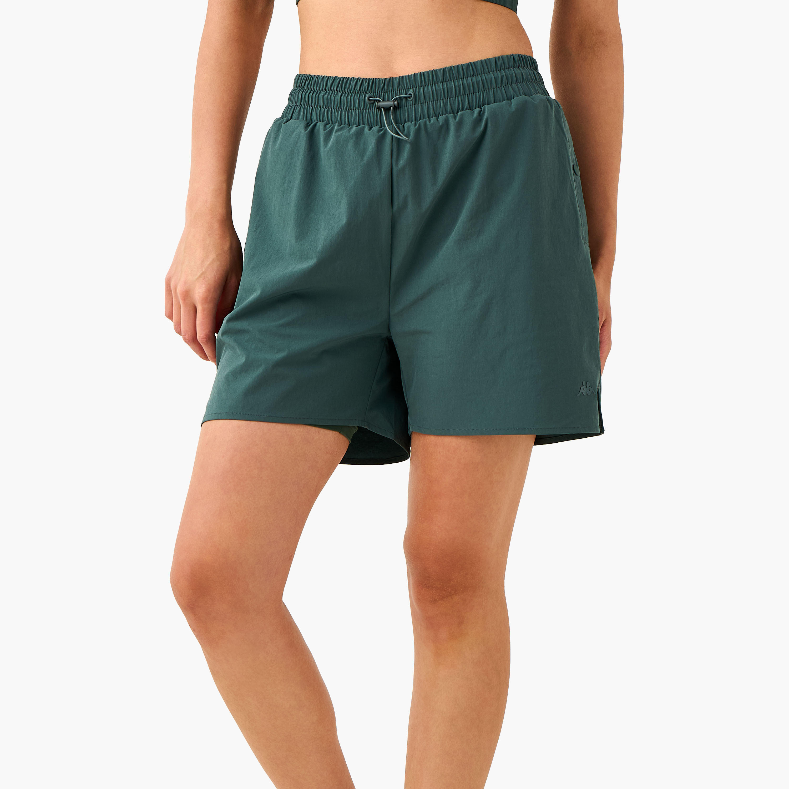 Kappa Logo Detail Shorts with Pocket-women-clothing-bottoms-shorts-image-1