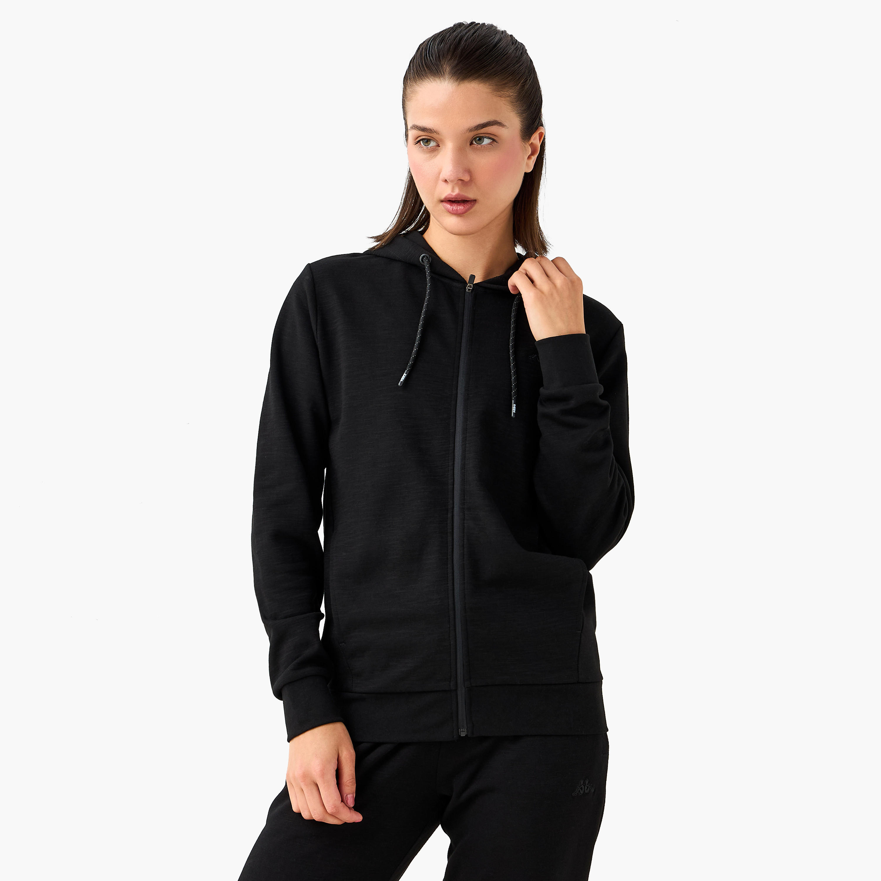 Kappa Zip Through Hoodie with Kangaroo Pockets-women-clothing-sportswearandactivewear-hoodiesandsweatshirts-image-1