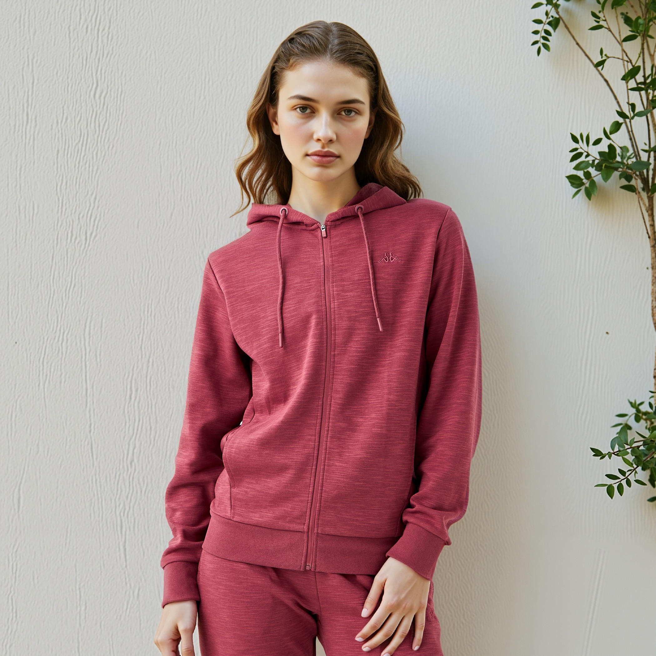 Kappa Zip Through Hoodie with Kangaroo Pockets-women-clothing-sportswearandactivewear-hoodiesandsweatshirts-image-1