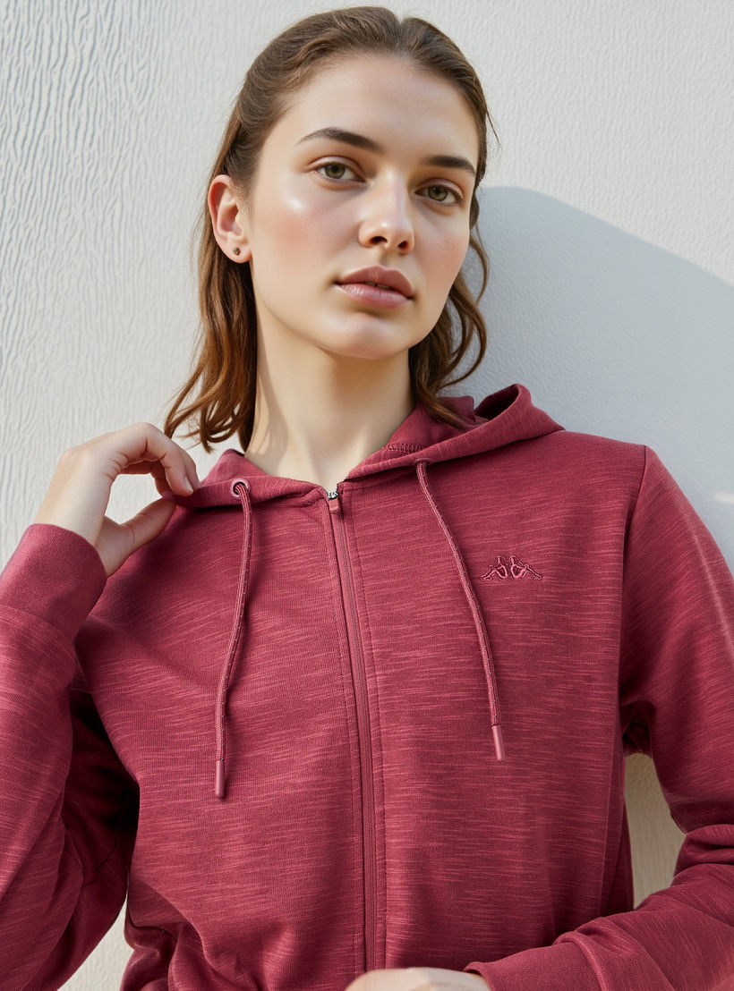 هودي بجيوب كنغر وسحاب إغلاق من كابا-women-clothing-sportswearandactivewear-hoodiesandsweatshirts-image-4