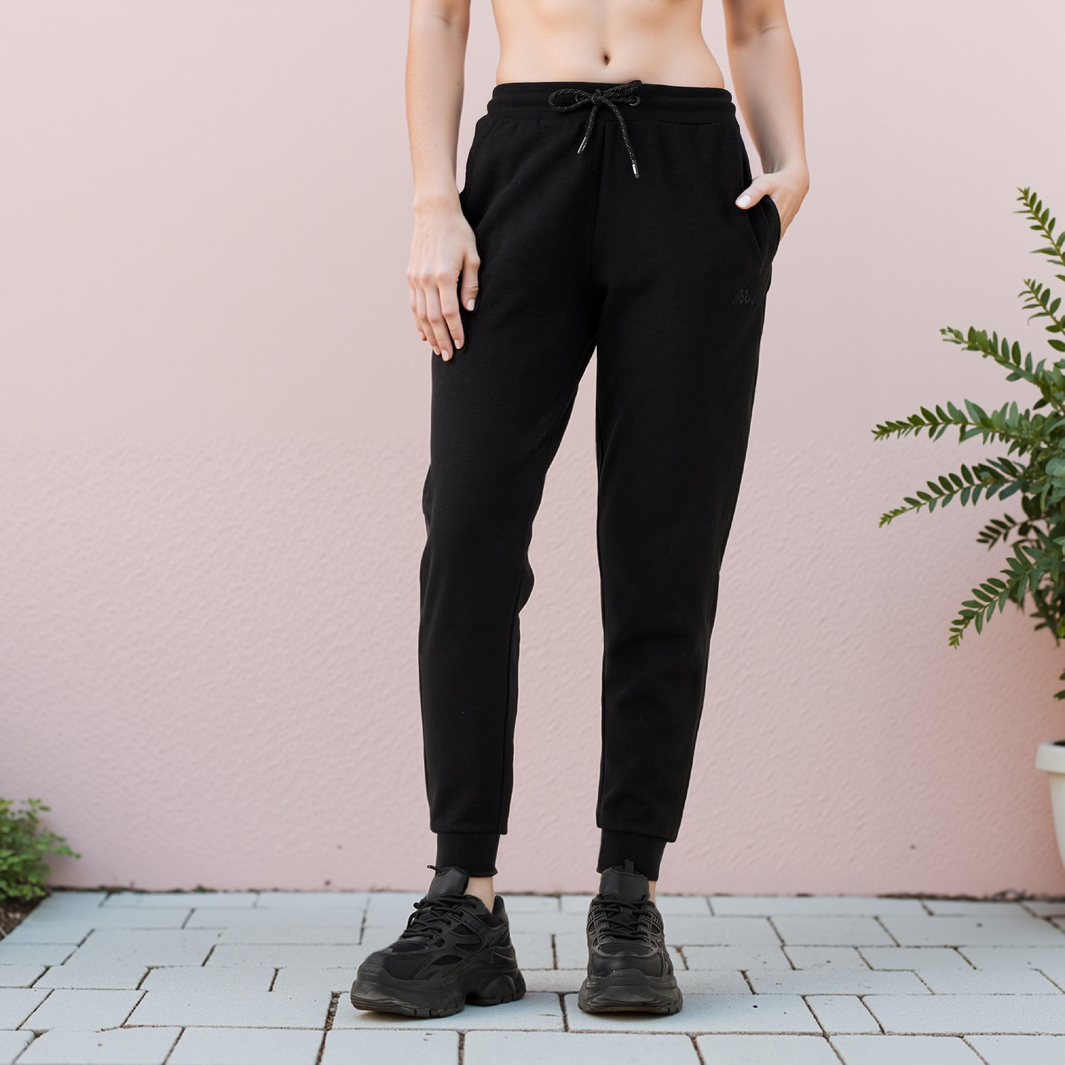 Kappa Logo Detail Joggers with Drawstring Closure-women-clothing-bottoms-joggers-image-1