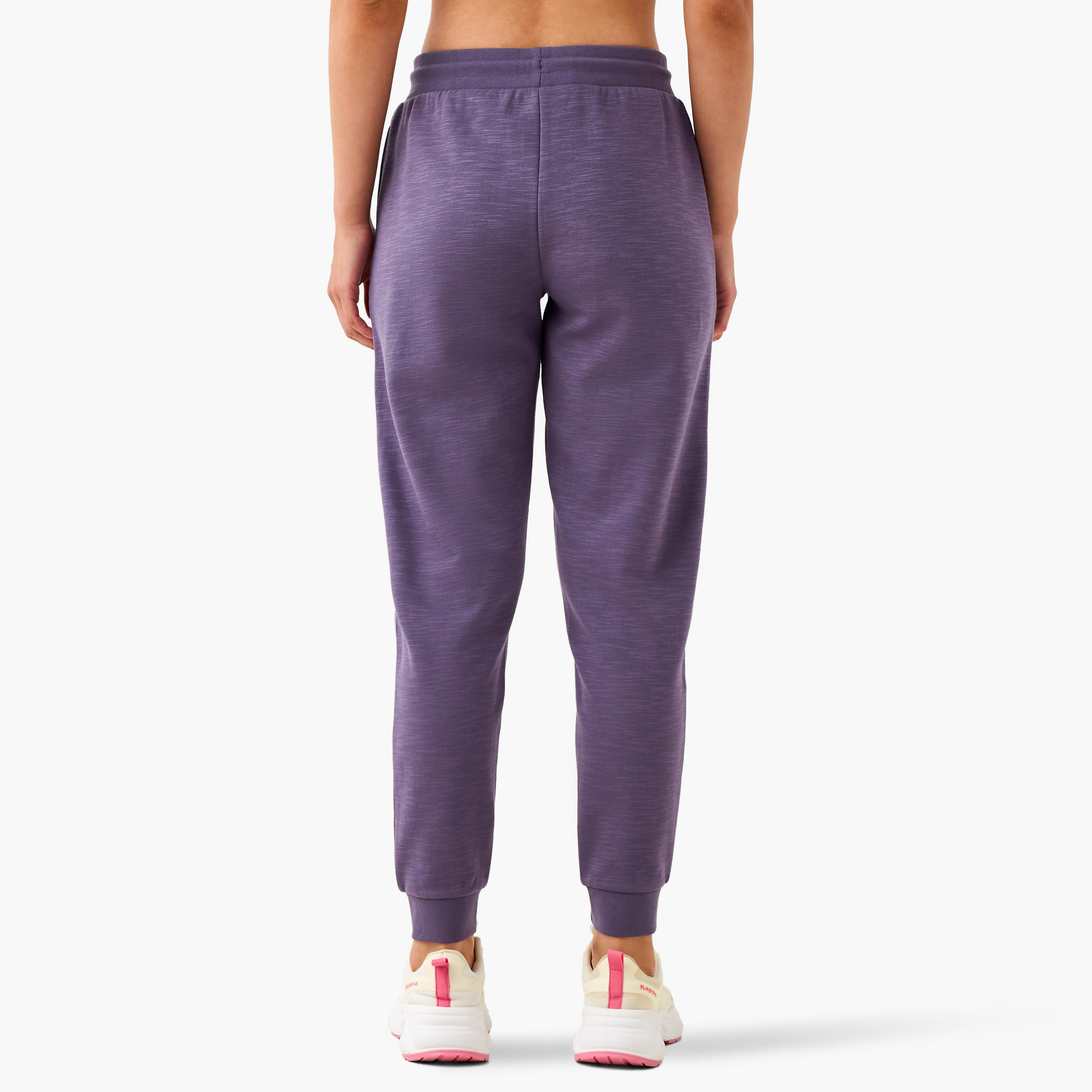 بنطلون رياضي بتفاصيل شعار مع رباط إغلاق من كابا-women-clothing-bottoms-joggers-image-3