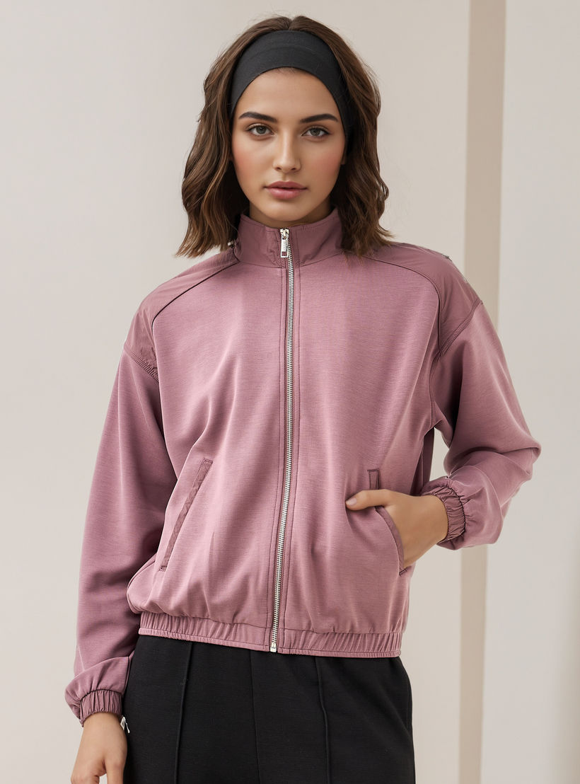 جاكيت بقصّة عادية وسحاب من كابا-women-clothing-sportswearandactivewear-coatsandjackets-jackets-image-1