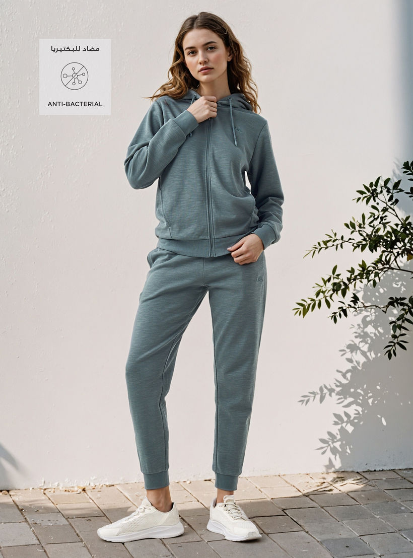 هودي بجيوب وسحاب إغلاق من كابا-women-clothing-sportswearandactivewear-hoodiesandsweatshirts-image-2