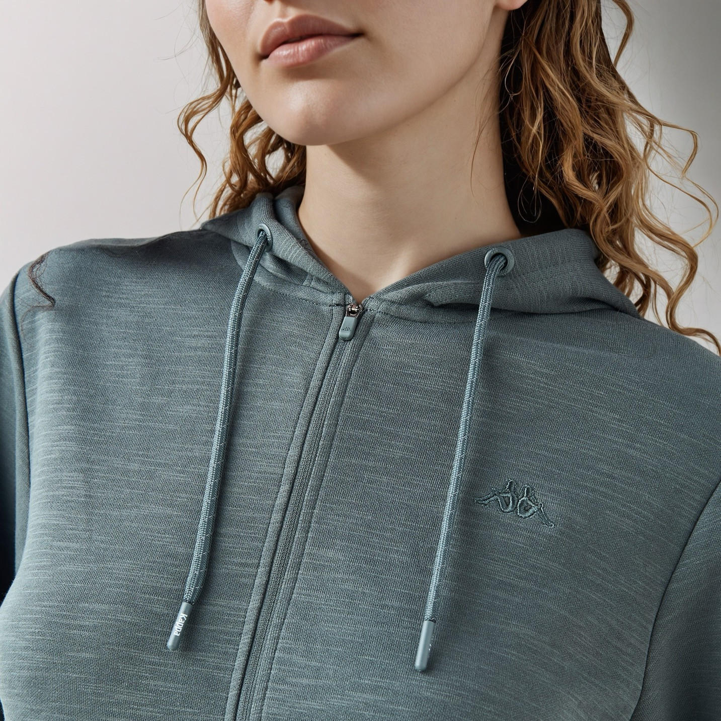 Kappa Hoodie with Pockets and Zip Closure-women-clothing-sportswearandactivewear-hoodiesandsweatshirts-image-4