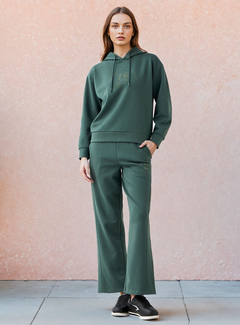 سويت شيرت بقبعة وطبعات للنساء من كابا-women-clothing-sportswearandactivewear-hoodiesandsweatshirts-image-2