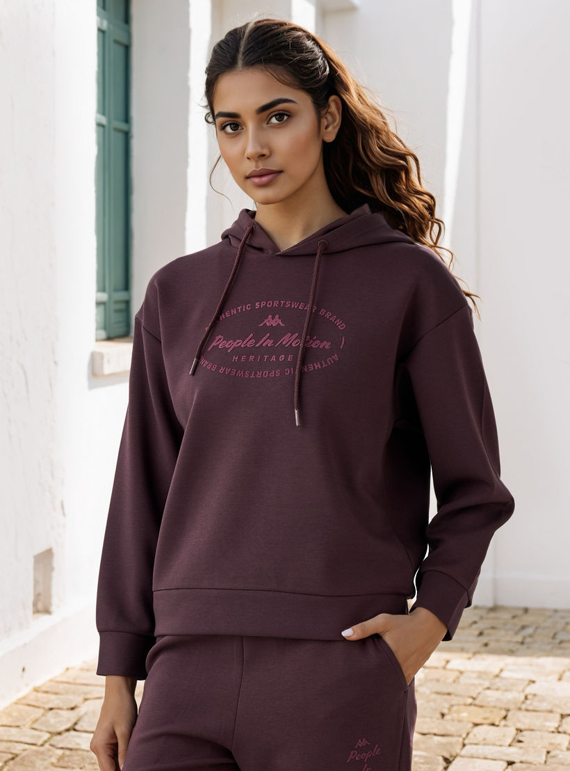 سويت شيرت بقبعة وطبعات للنساء من كابا-women-clothing-sportswearandactivewear-hoodiesandsweatshirts-image-1