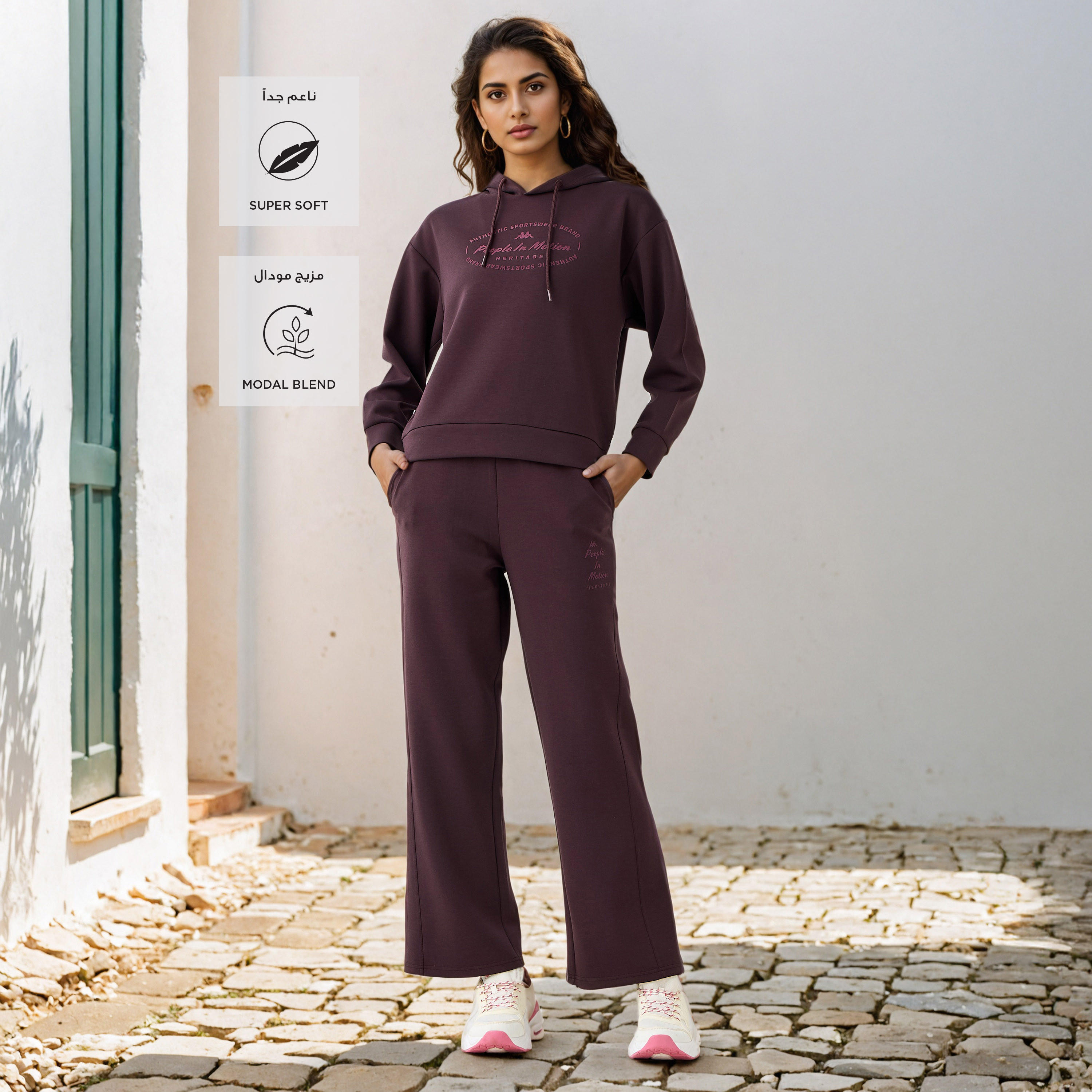 بنطال رياضي مطبوع بقصة عادية من كابا-women-clothing-bottoms-joggers-image-3
