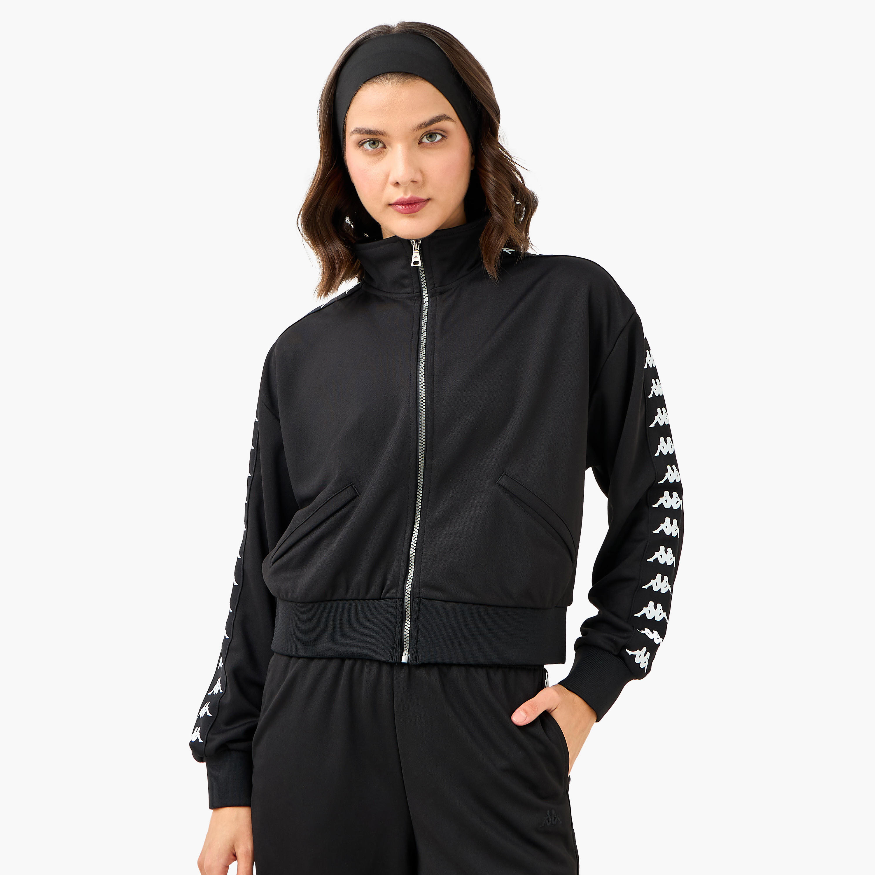 Kappa Tape Detail Jacket with High Neck-women-clothing-sportswearandactivewear-hoodiesandsweatshirts-image-1